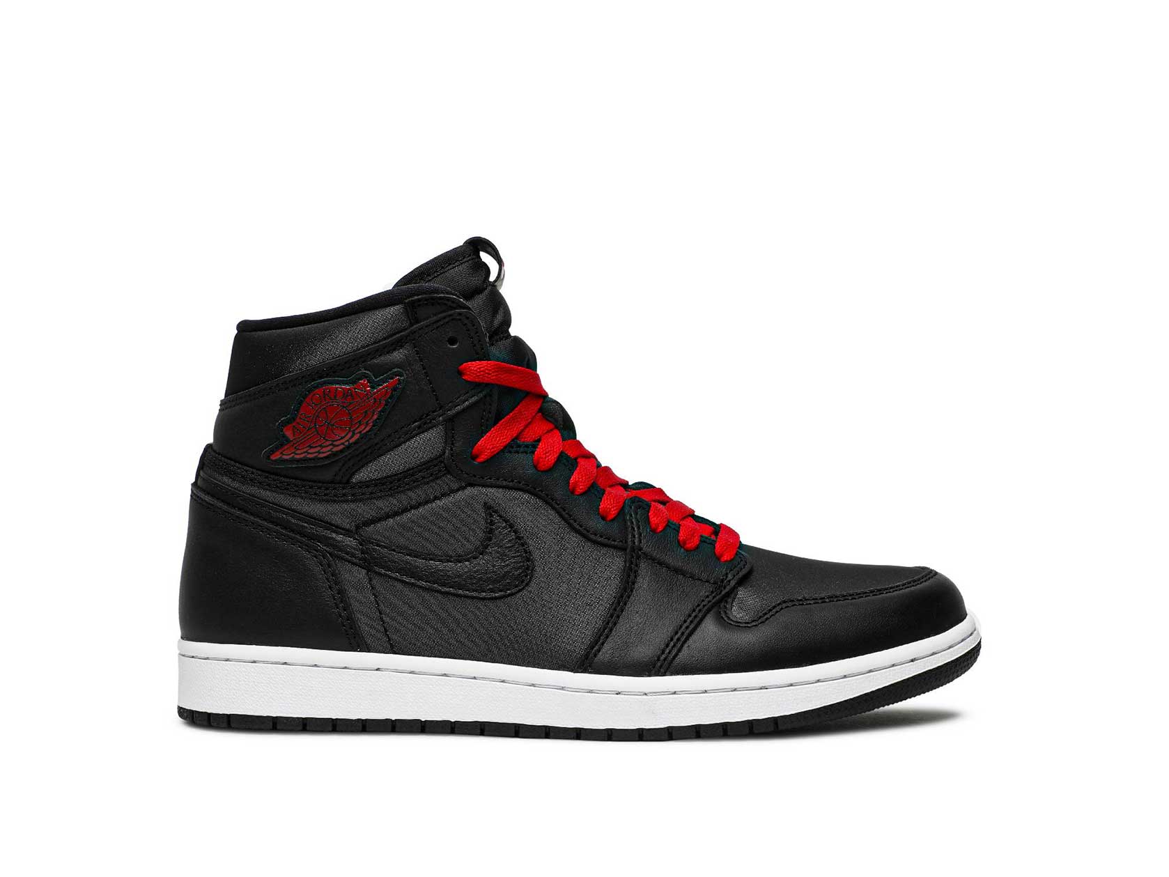 nike air jordan 1 retro high black gym red satin