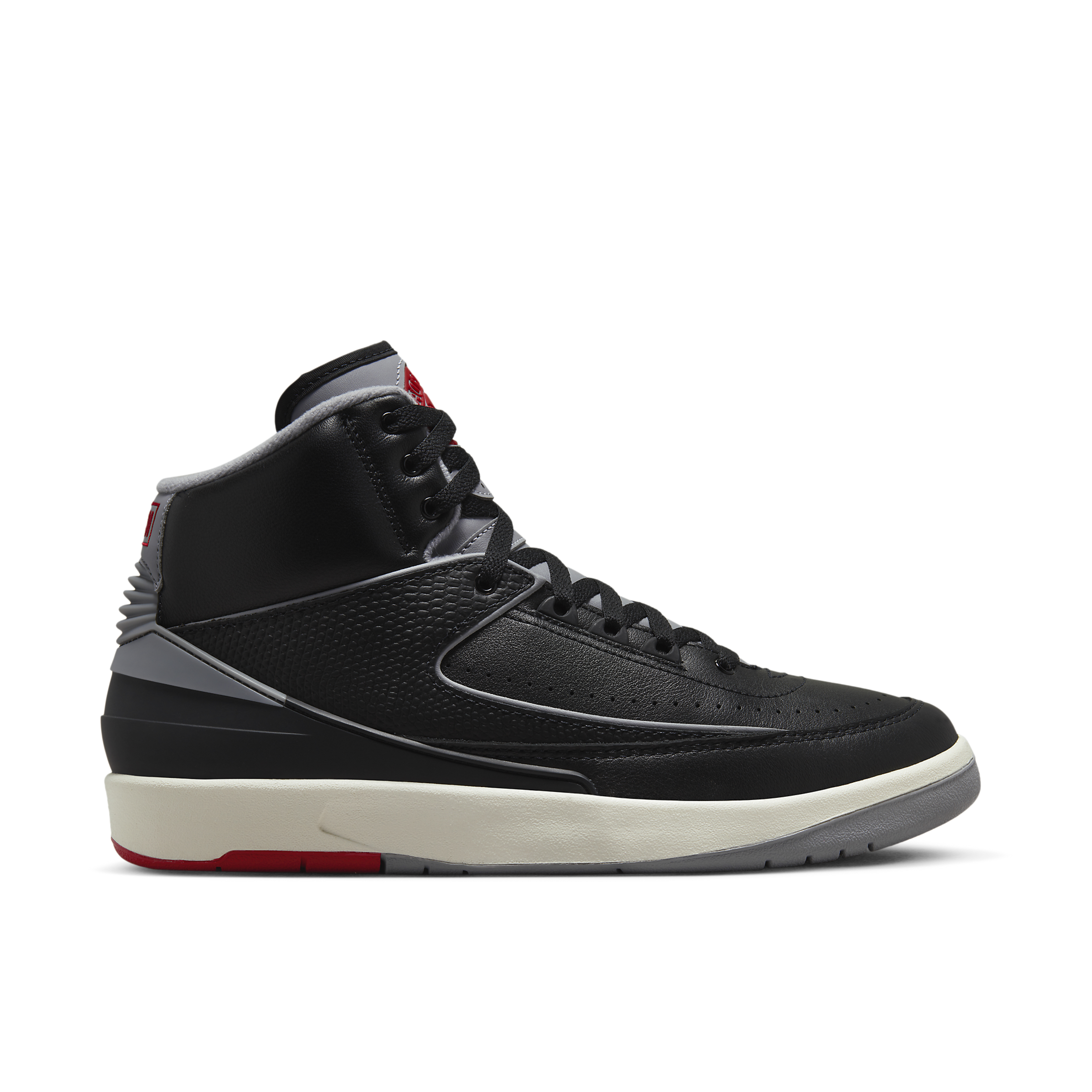 Jordan retro 2 hot sale black and red