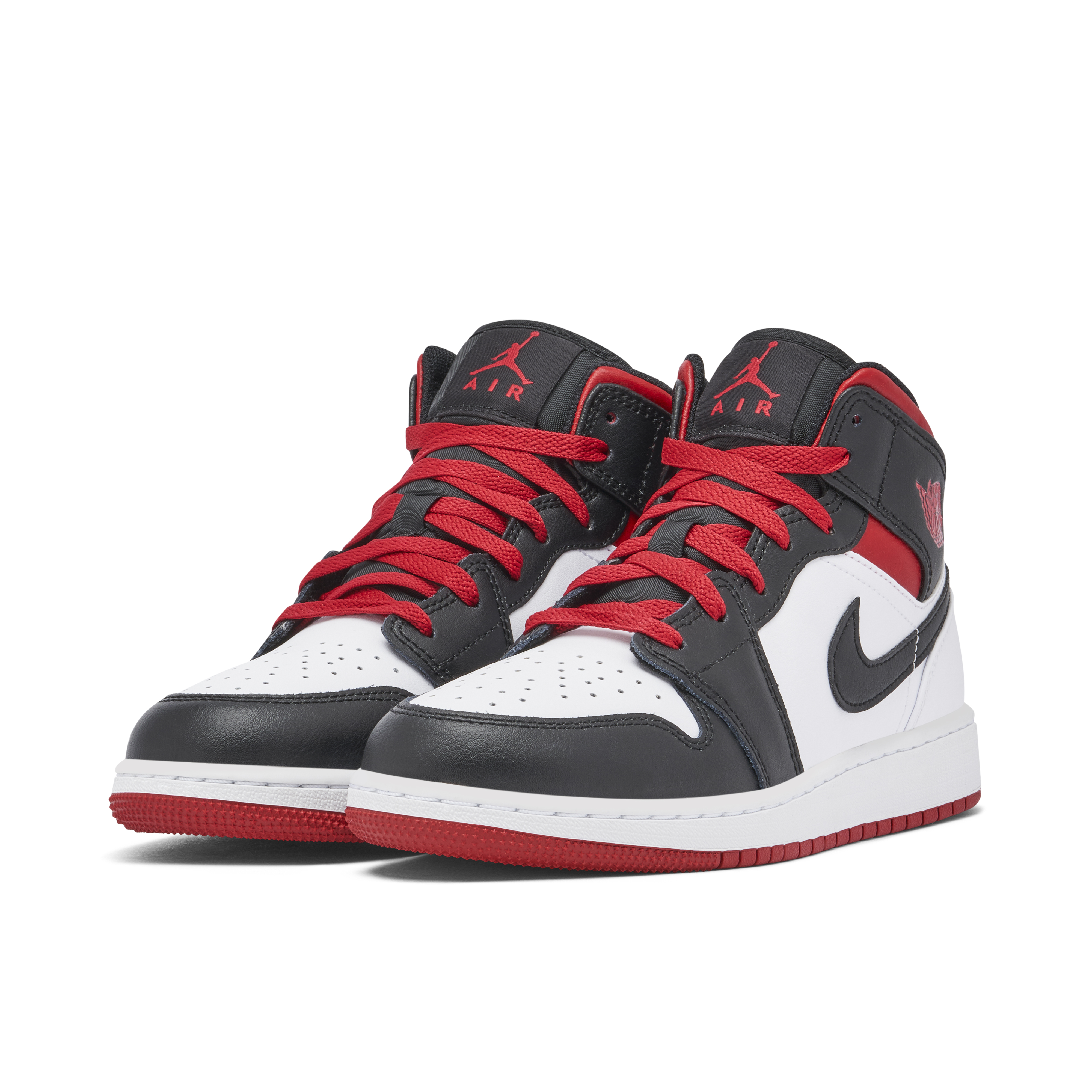 Air Jordan 1 Mid Gym Red Black Toe GS | DQ8423-106 | Laced