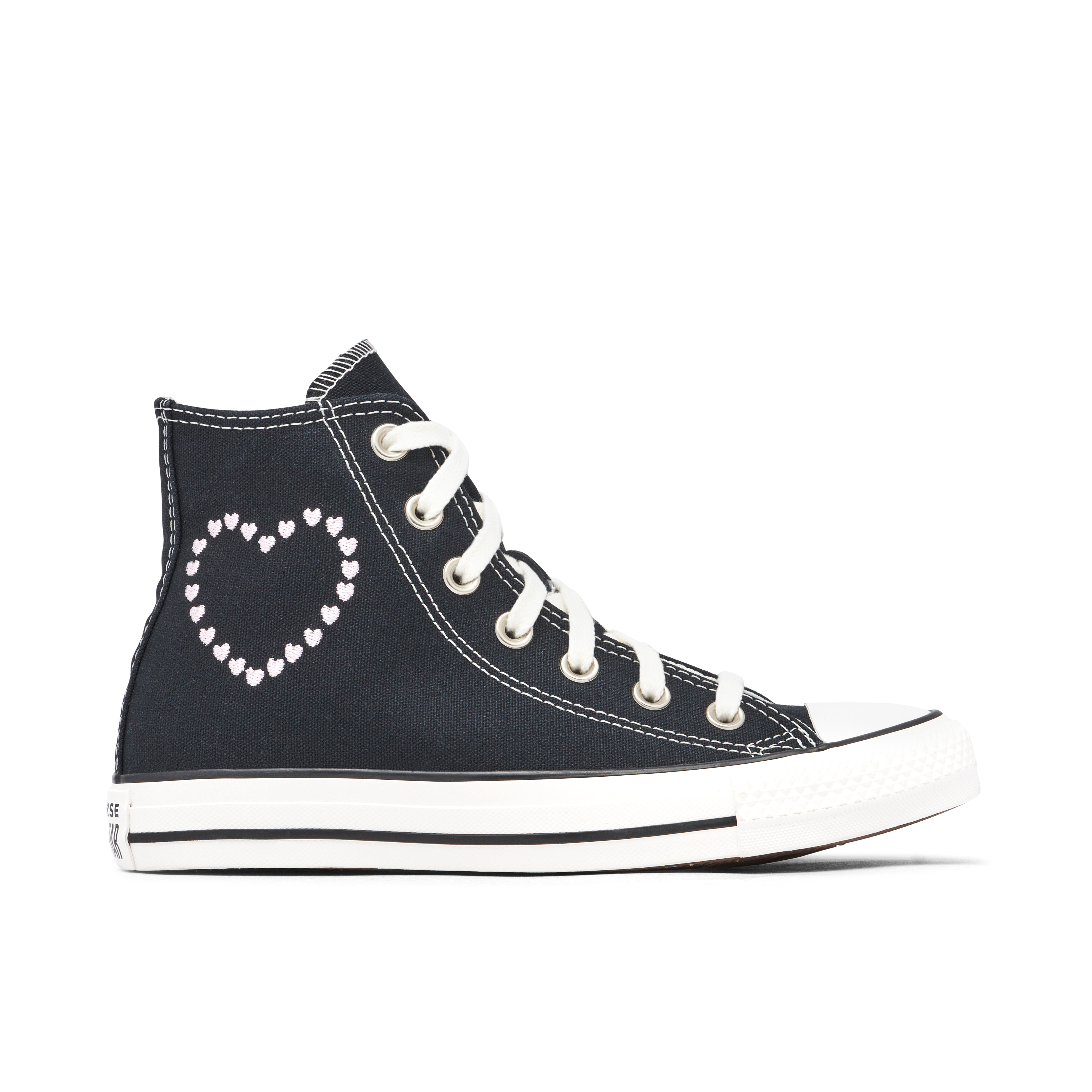 High top converse love on sale heart