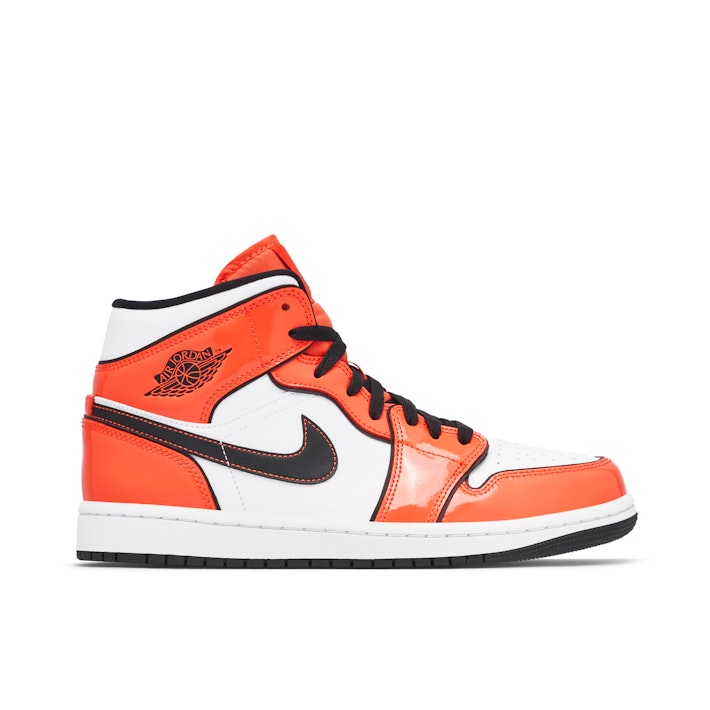 White and neon orange jordans Clearance
