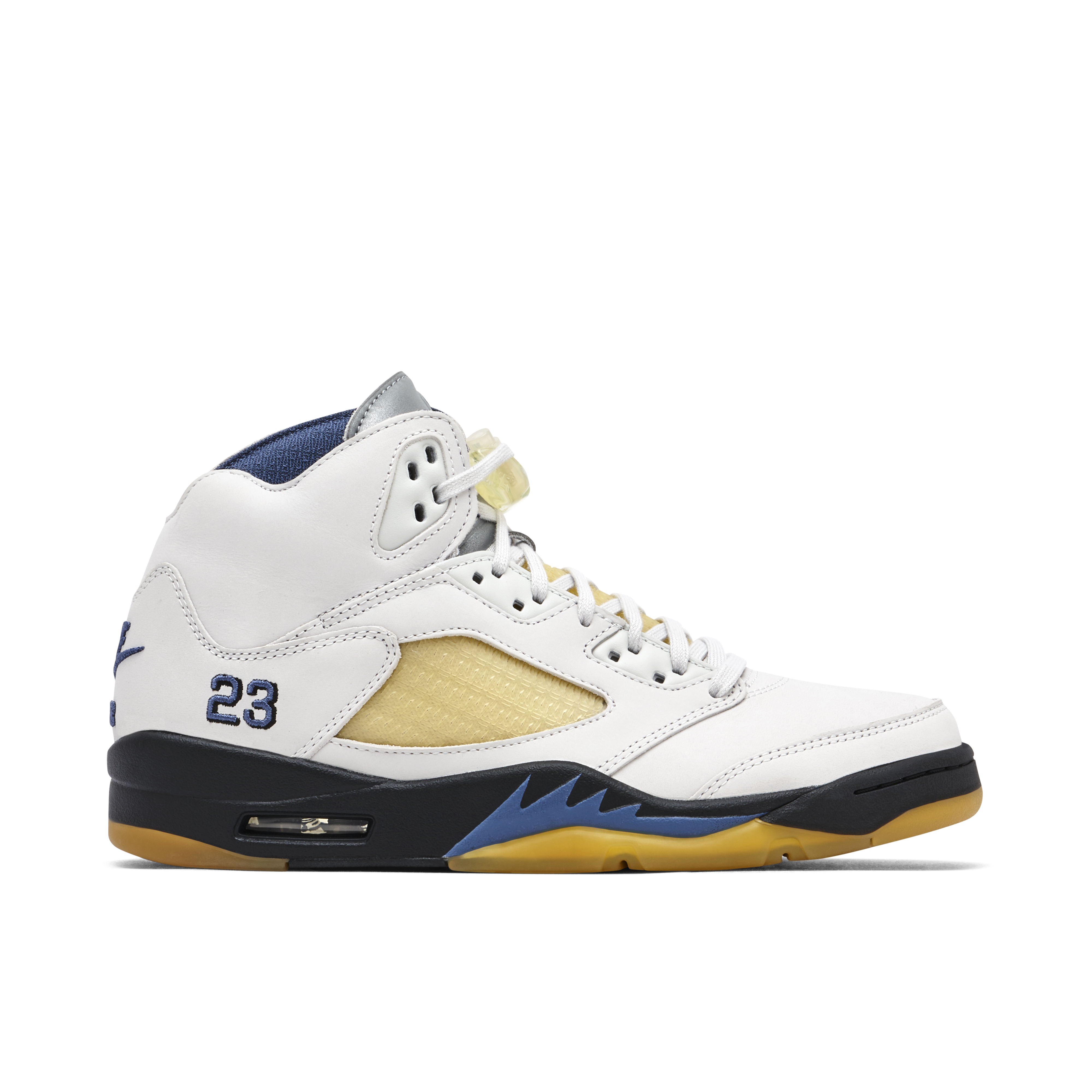 Blue and clearance yellow jordan 5s