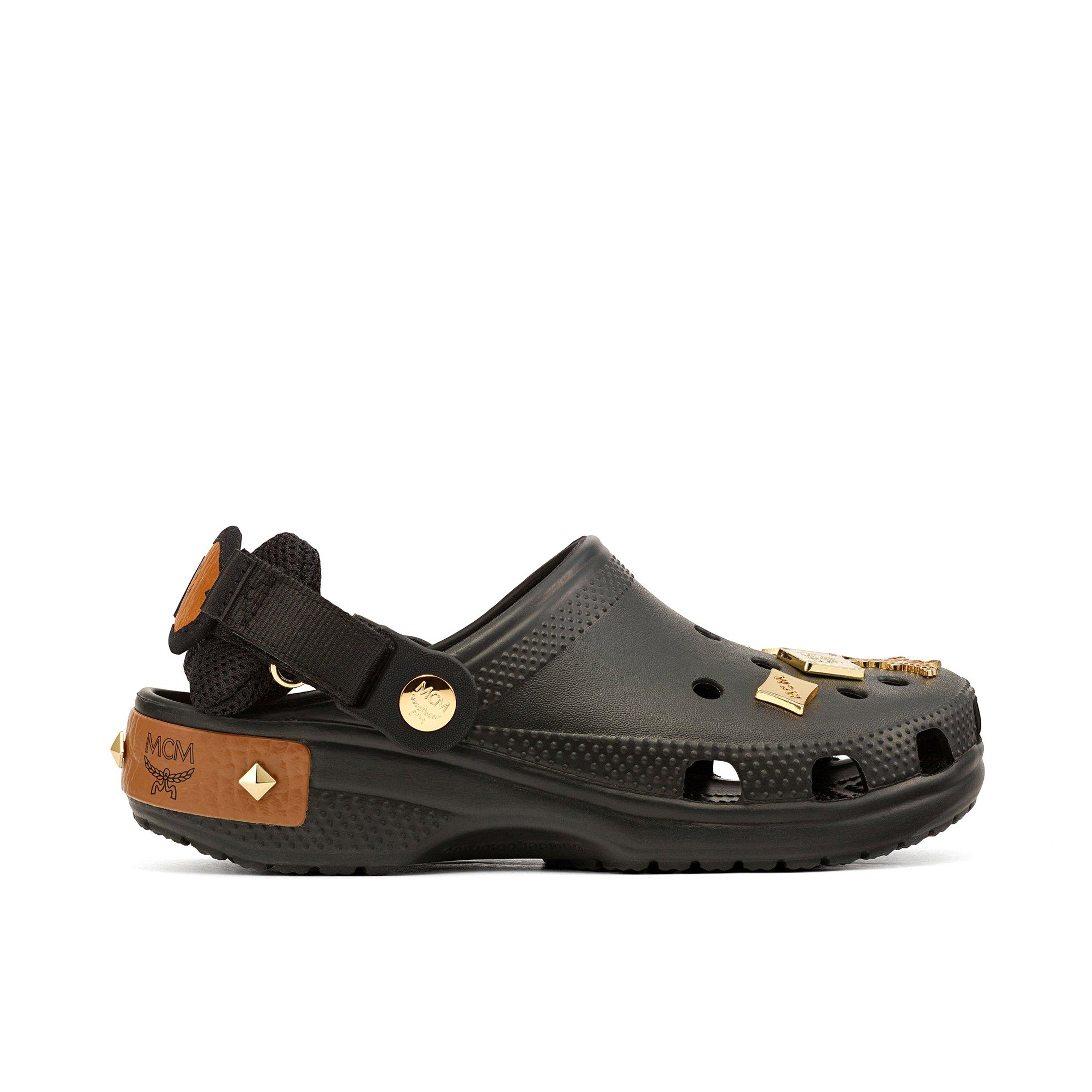 Black and deals gold crocs