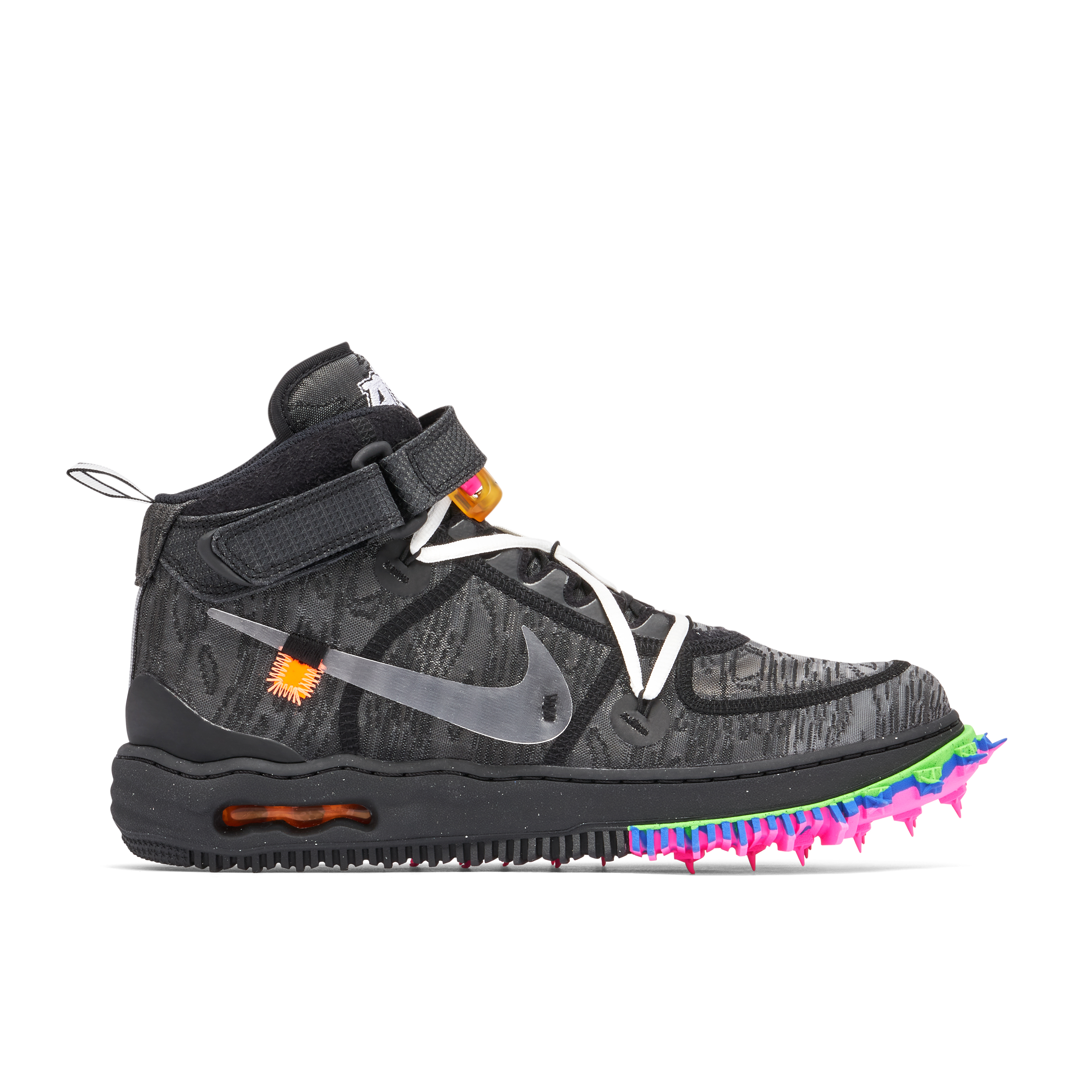 Nike Air Force 1 Mid Off-White Black Pink Black DO6290-001 Mens
