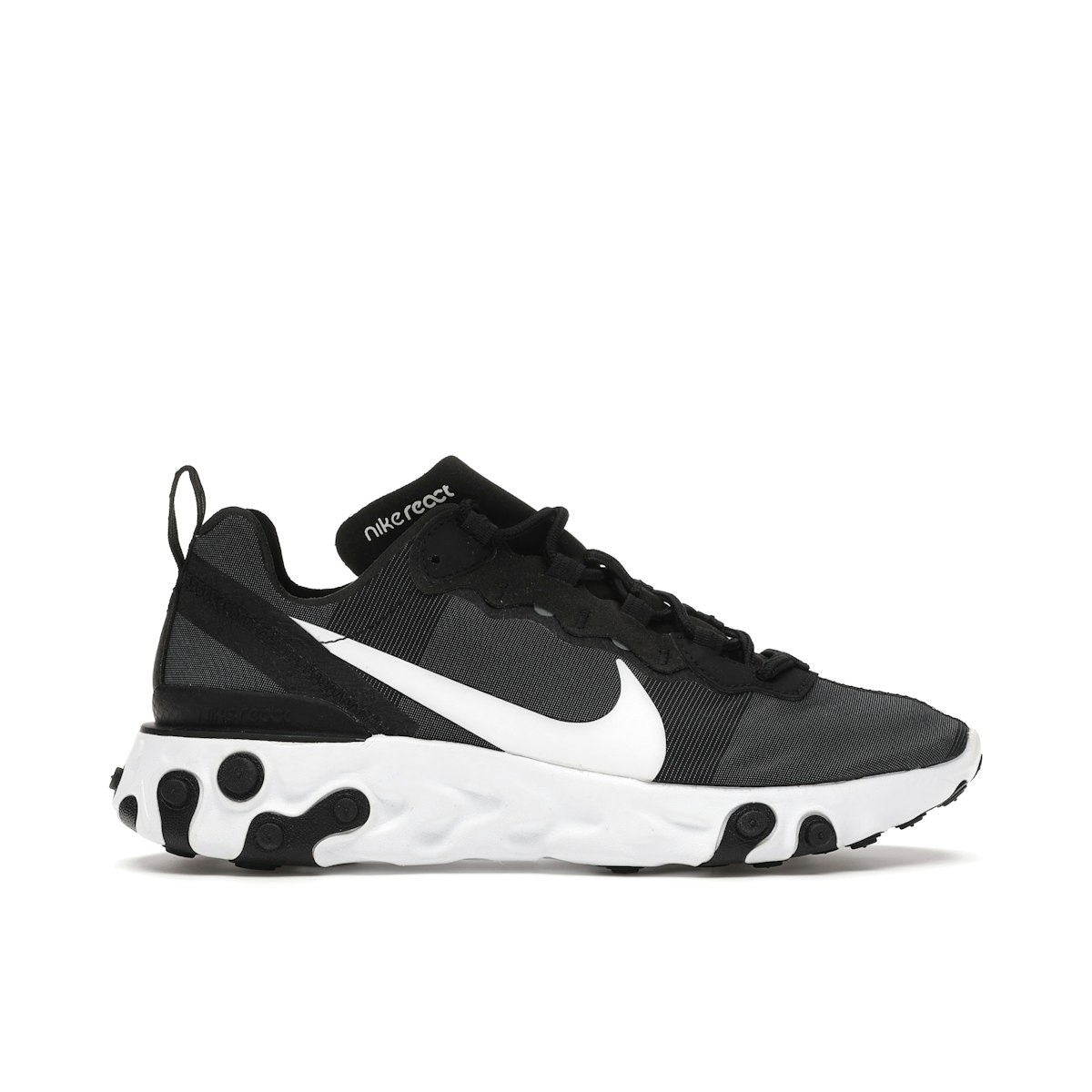 Nike react element 55 junior black and white Clearance