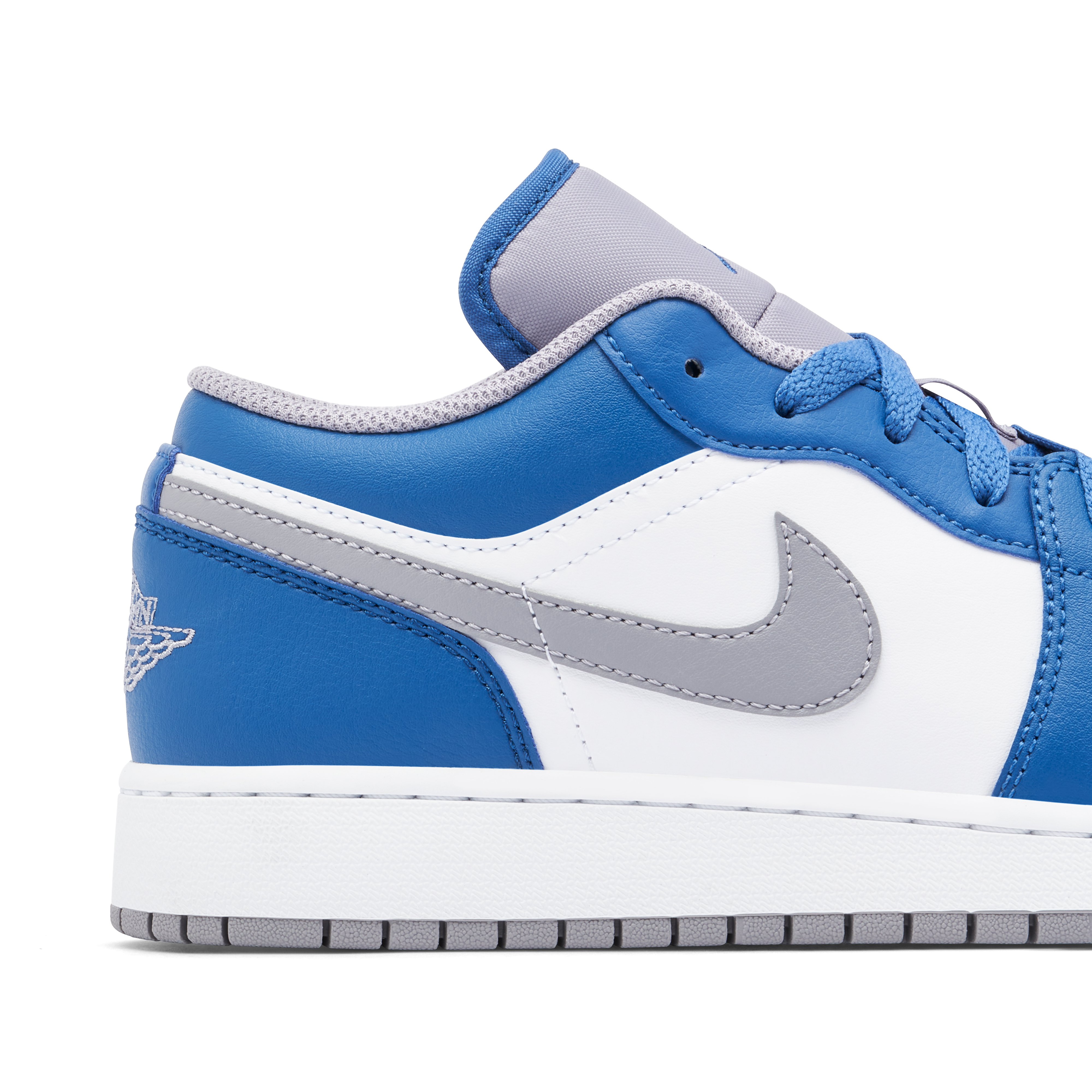 Jordan 1 low hot sale blue and white