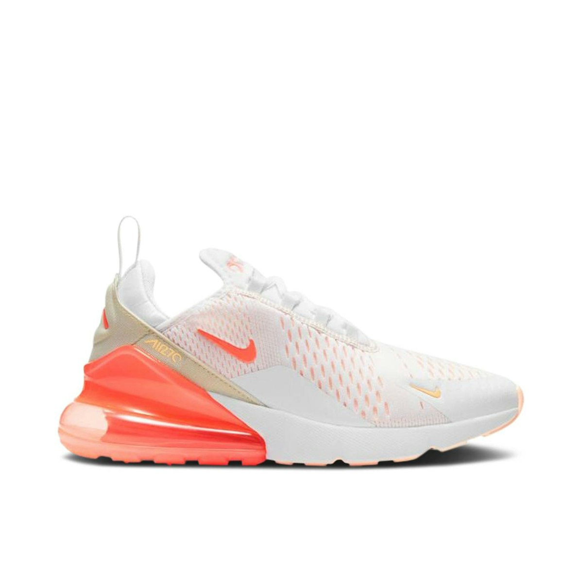 Women's nike air max 270 white and orange Clearance