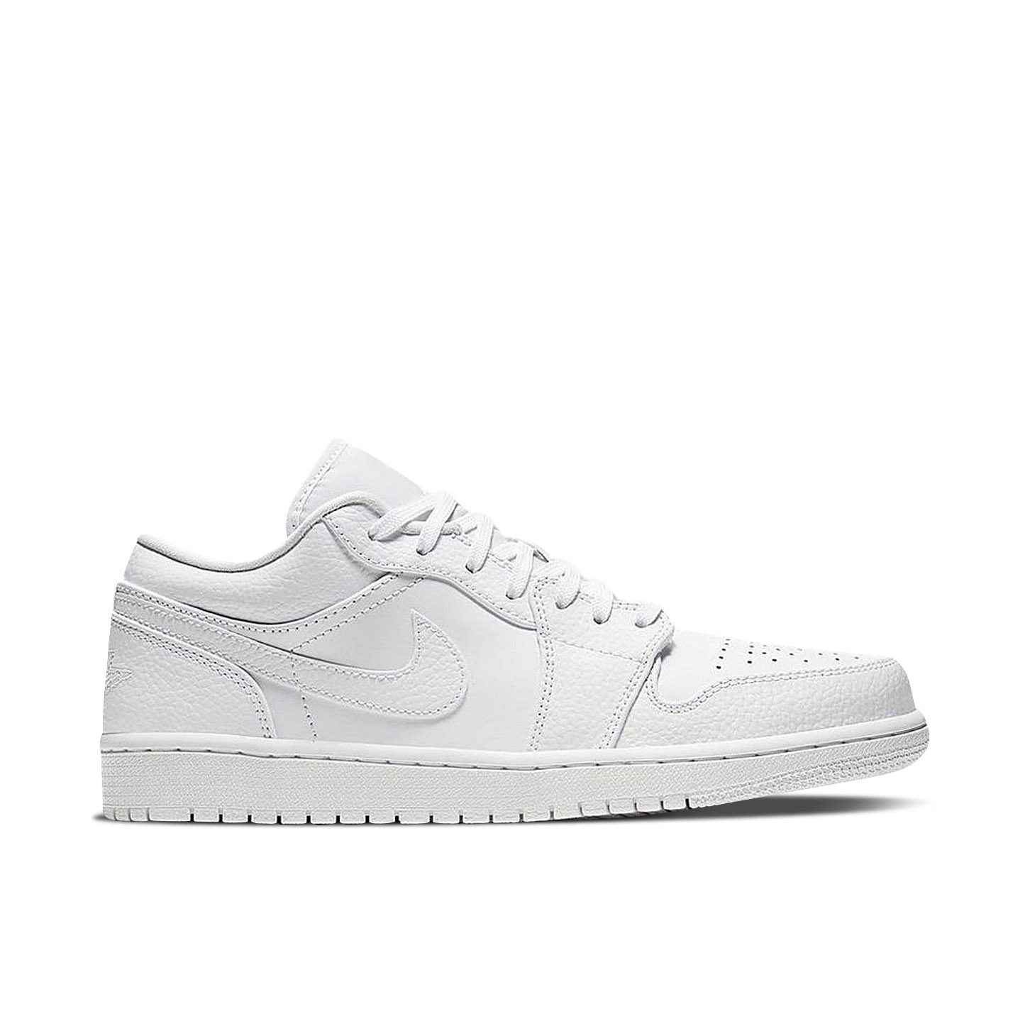 Air Jordan 1 Low Triple White Tumbled Leather | 553558-130 | Laced