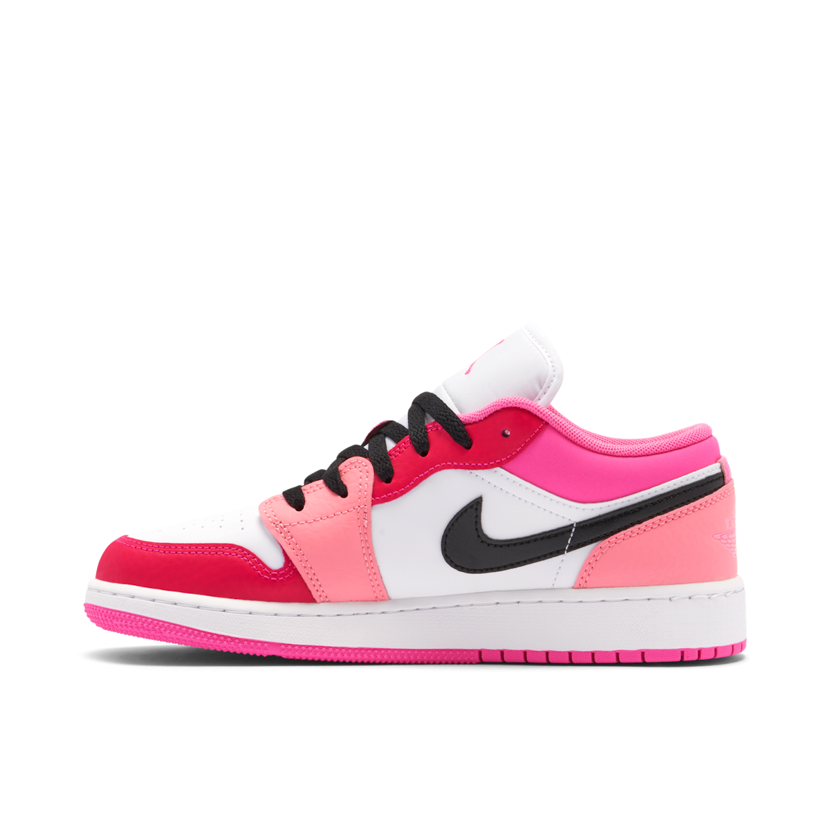 Air Jordan 1 Low Pink Red GS 553560 162 Laced