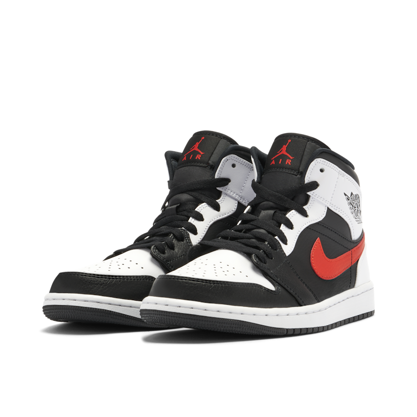 Air Jordan 1 Mid Black Chile Red White | 554724-075 | Laced