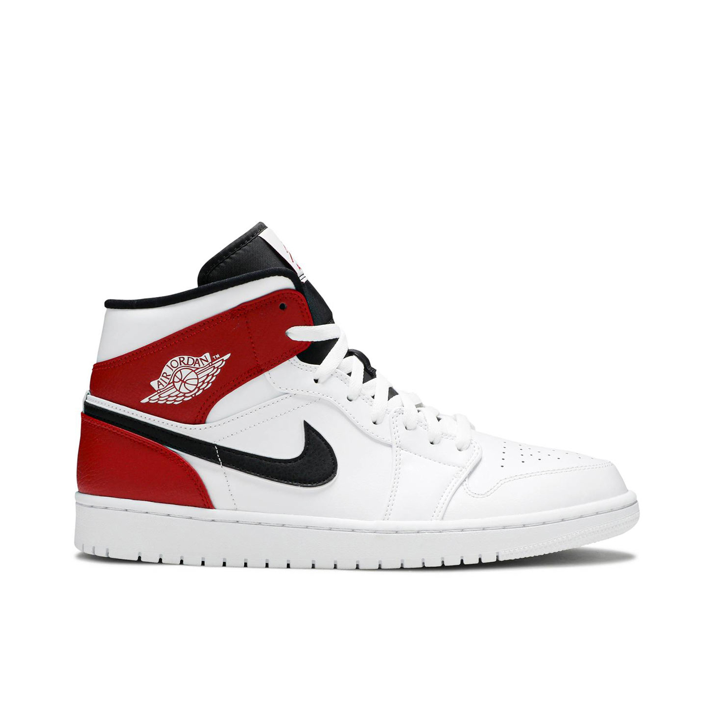 Air Jordan 1 Mid White Black Gym Red | 554724-116 | Laced