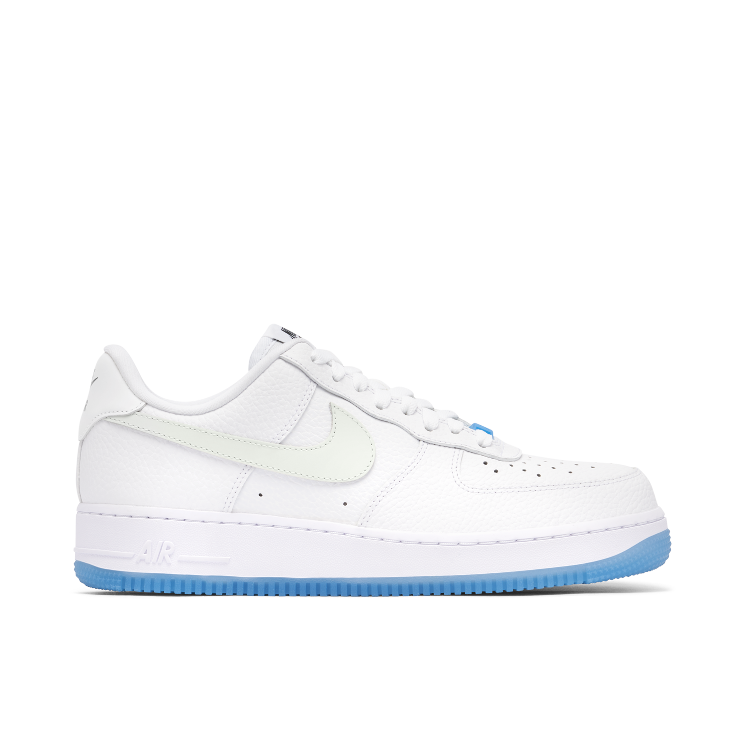 💦 Nike Air Force 1 Custom Light & Dark Blue Splatter 💦 Swoosh White Shoes  Mens