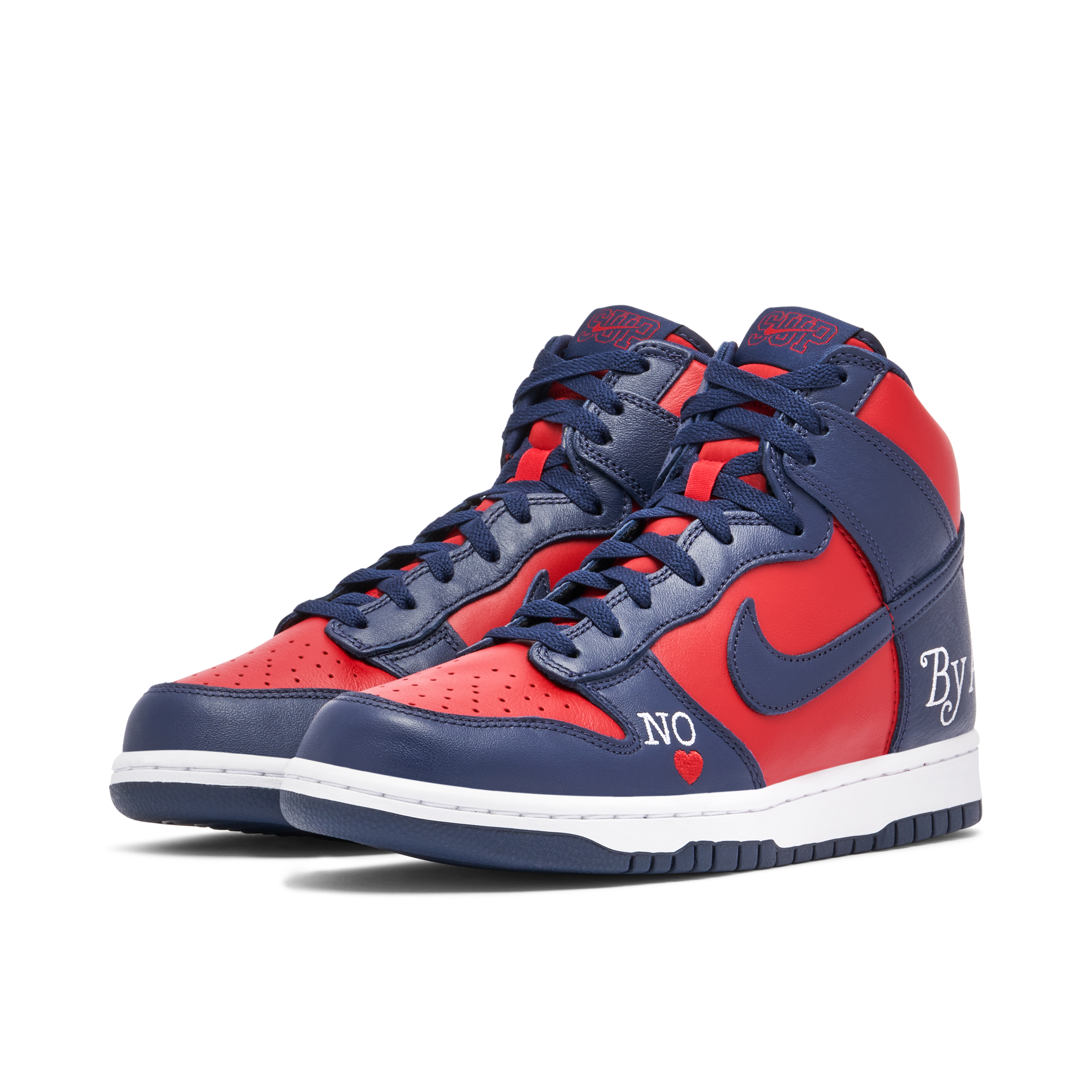 Supreme x Nike SB Dunk High By Any Means Red Navy | DN3741-600 | Laced