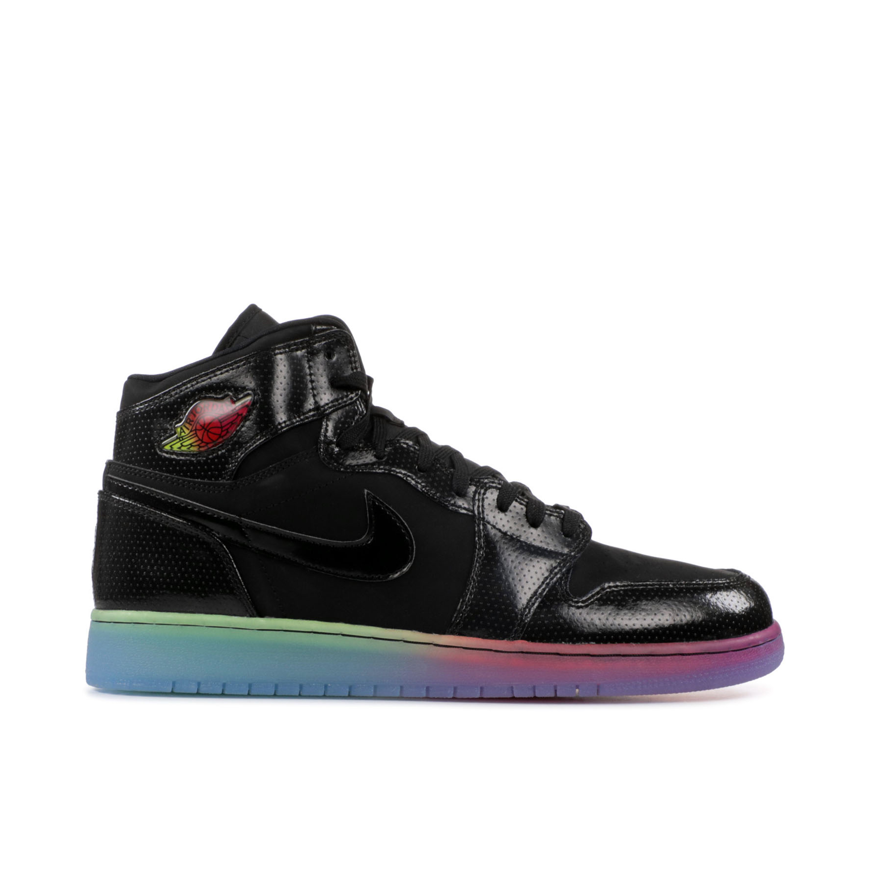 Black clearance rainbow jordans