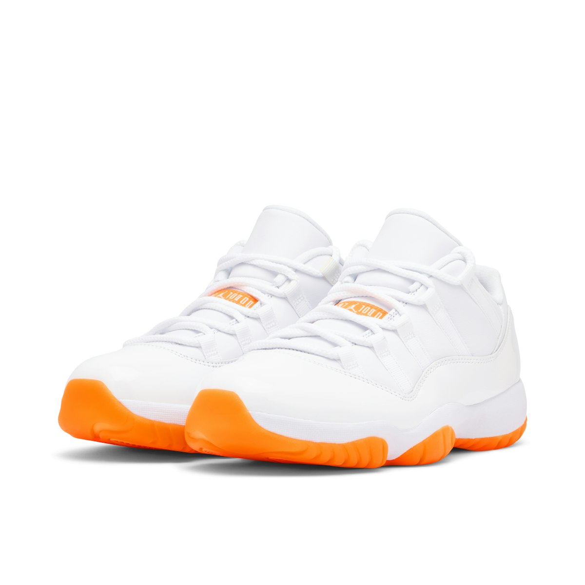 jordan 11 low orange and white