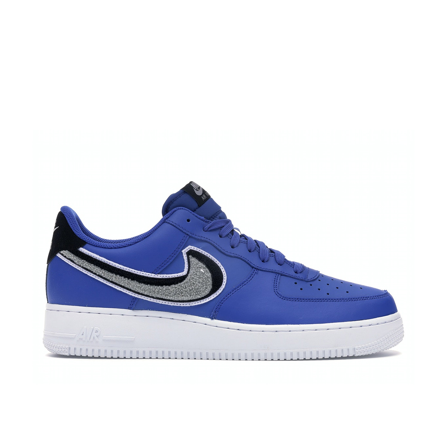 Nike Air Force 1 Low 3D Swoosh Blue Grey 823511 409 Laced