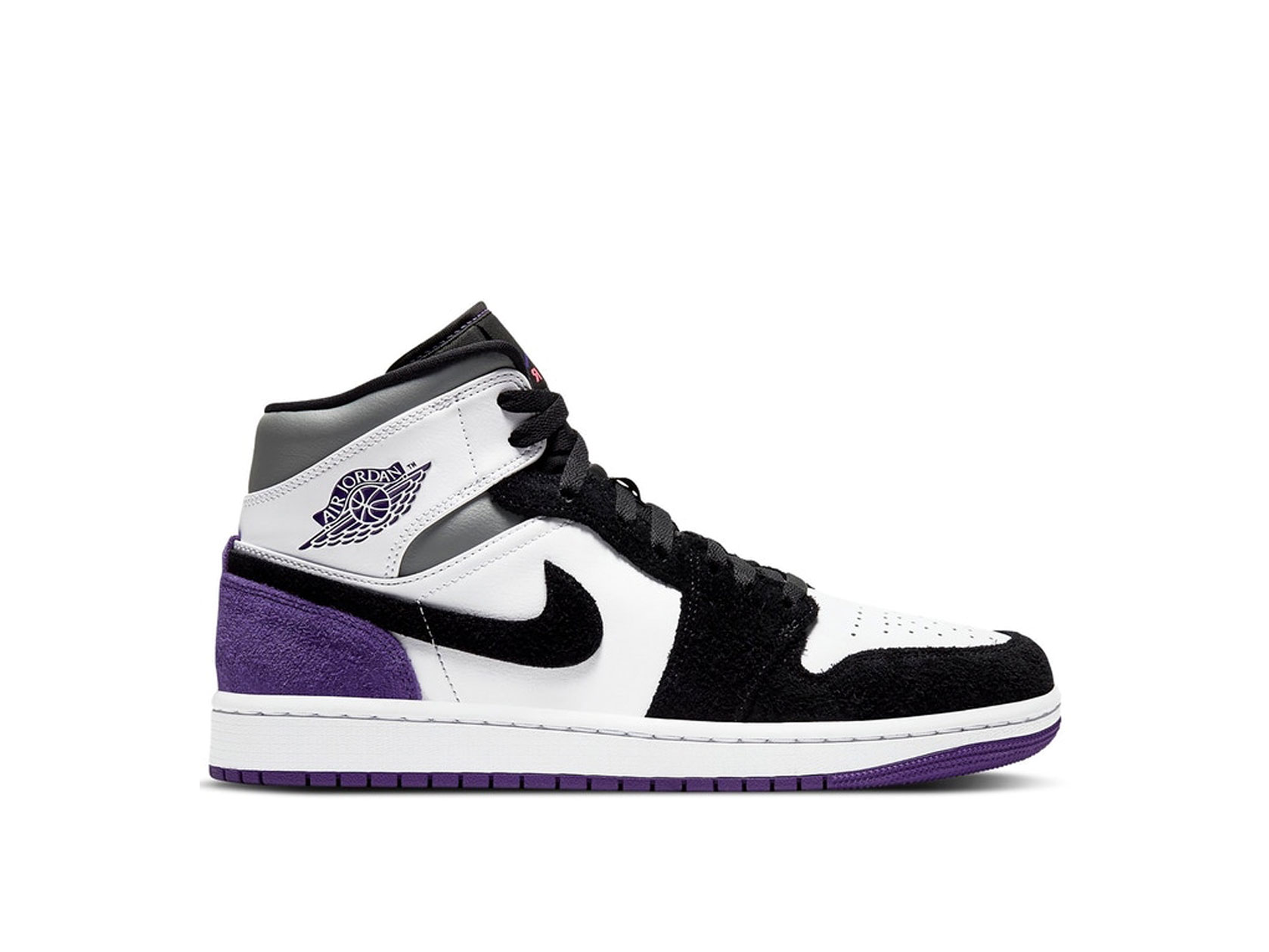 snipes jordan 1 mid purple