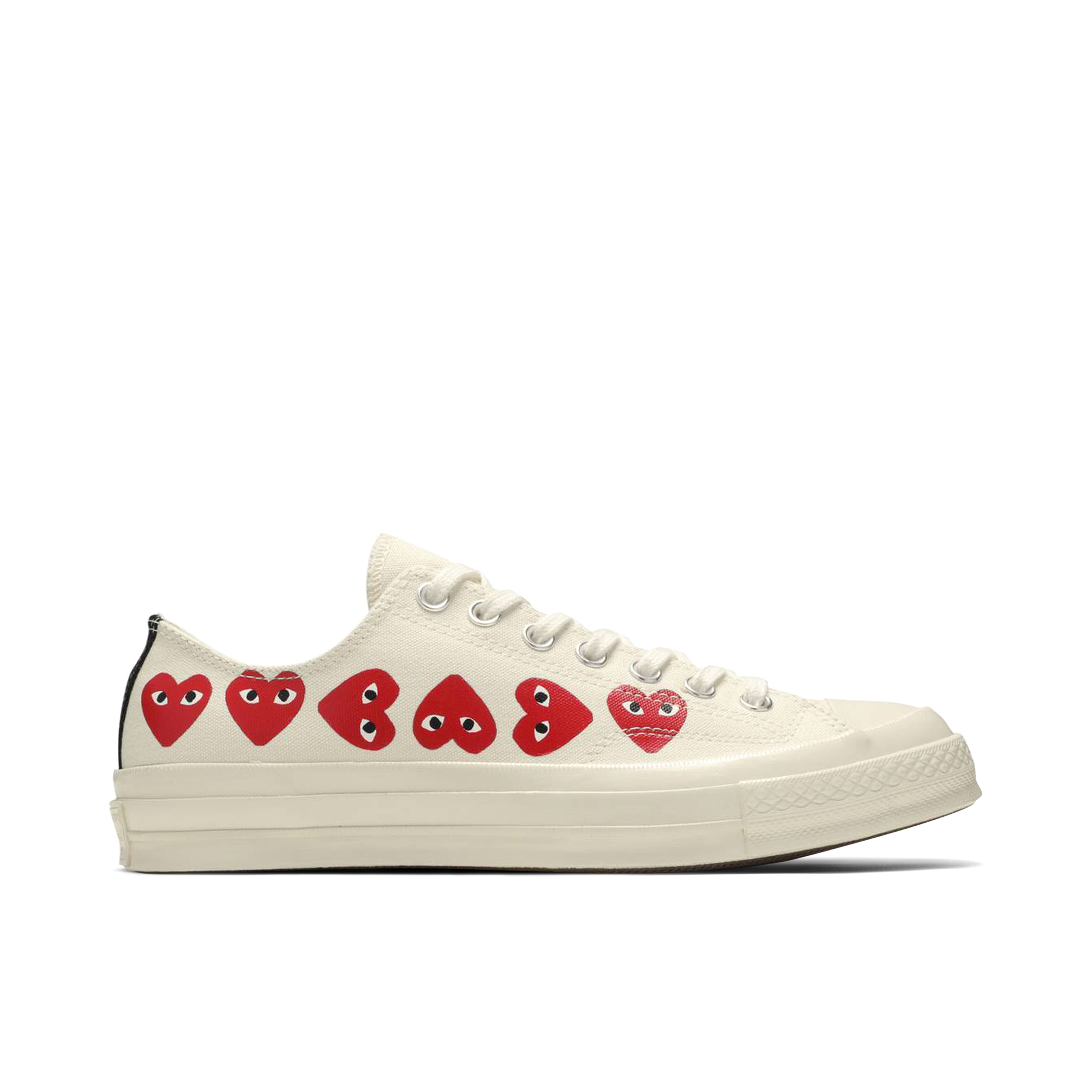 Converse Chuck Taylor All-Star 70 Ox x Comme des Garçons PLAY Multi-Heart  White | 162975C | Laced
