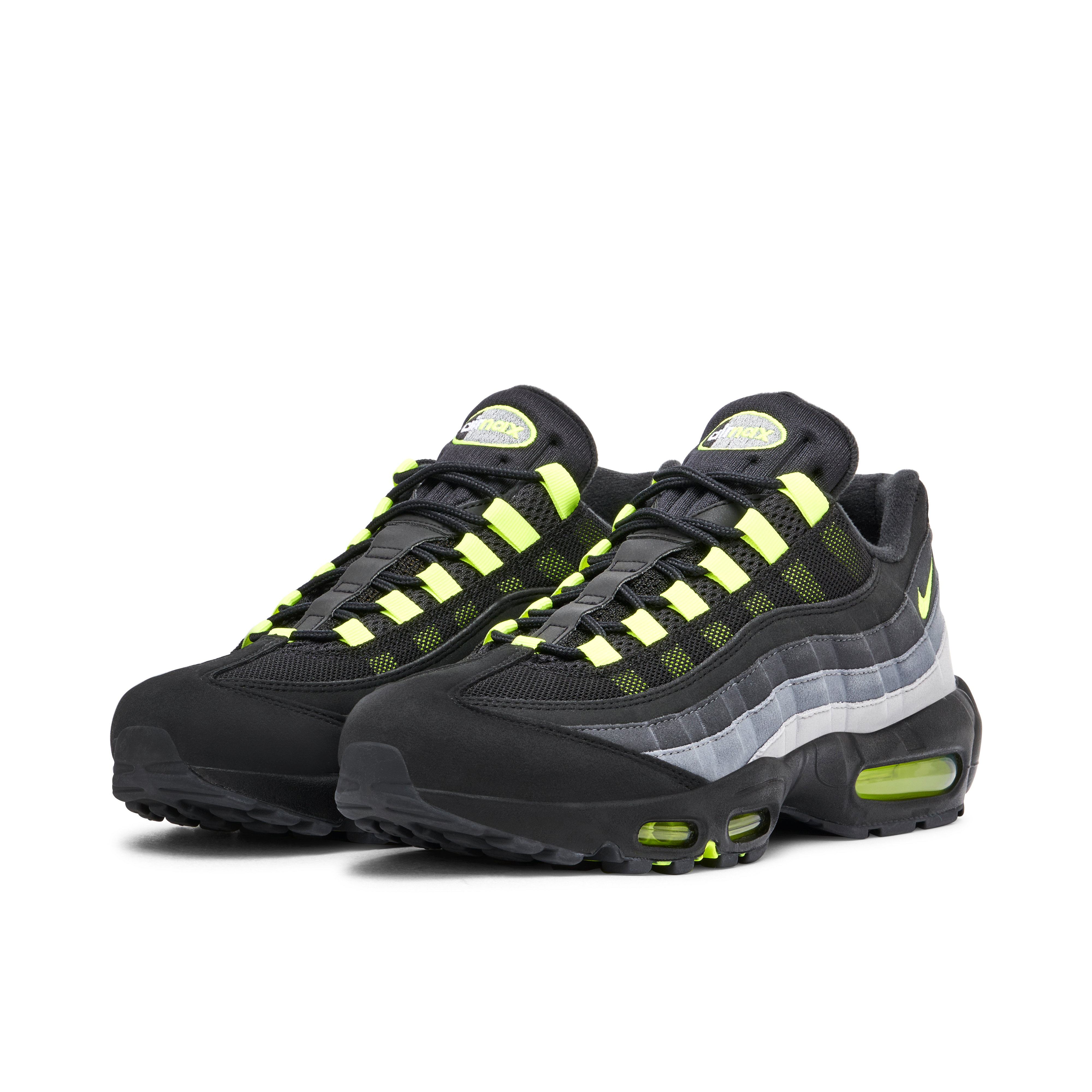 Black and best sale lime green nikes