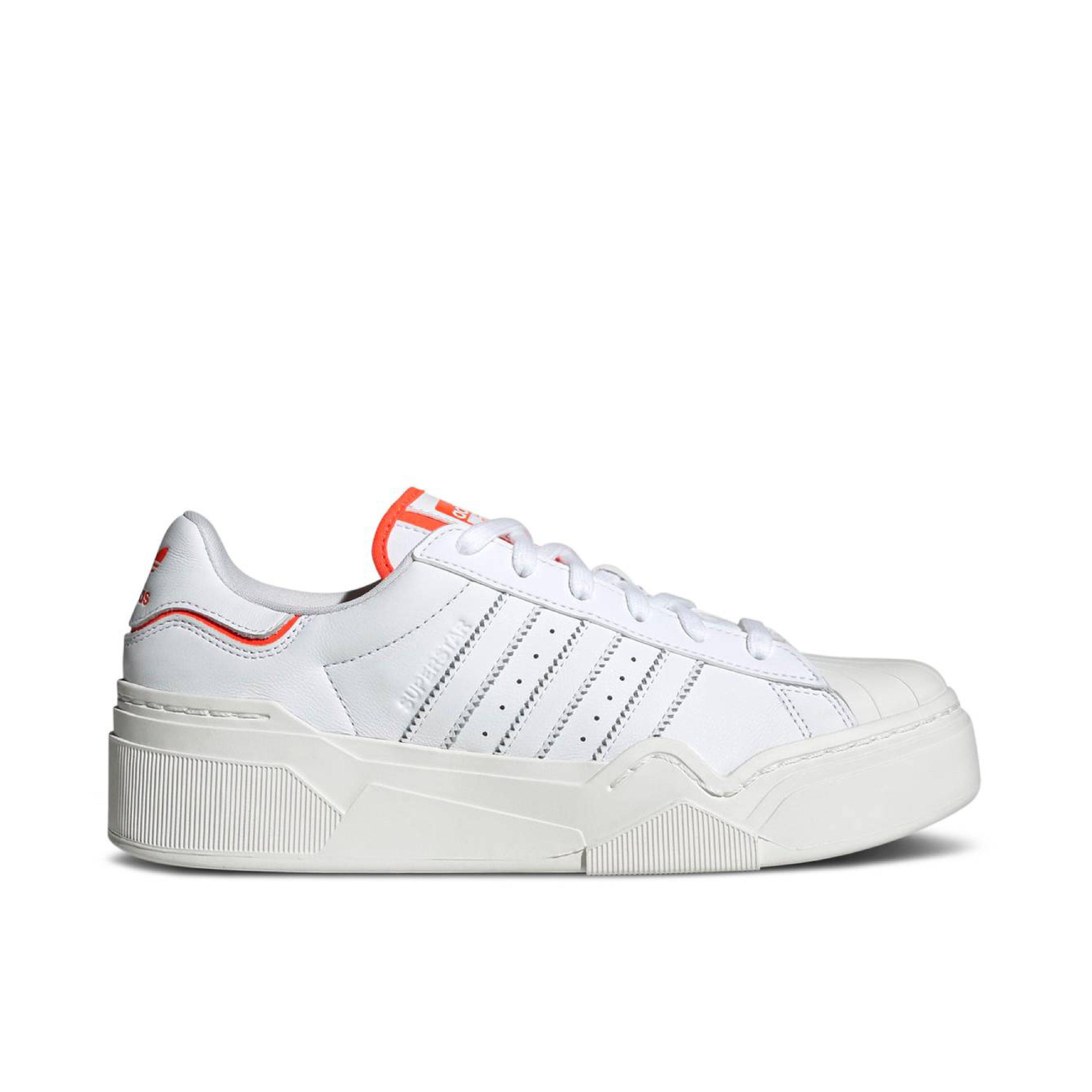 Superstar white and red cheap womens