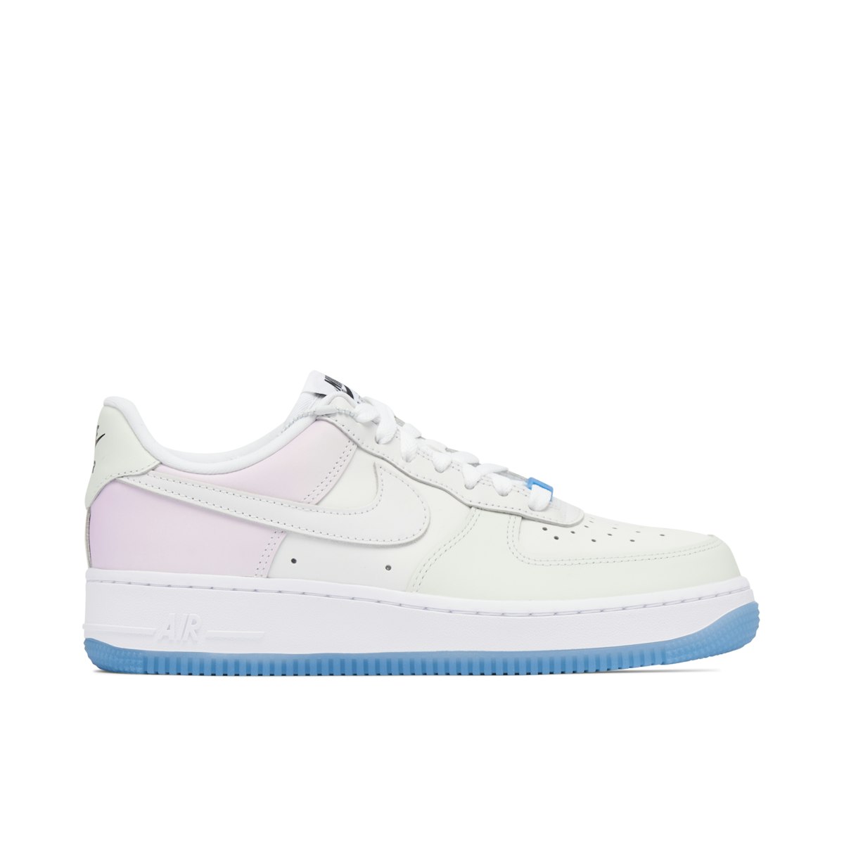 Nike air force 1 white with pink and blue tick Clearance