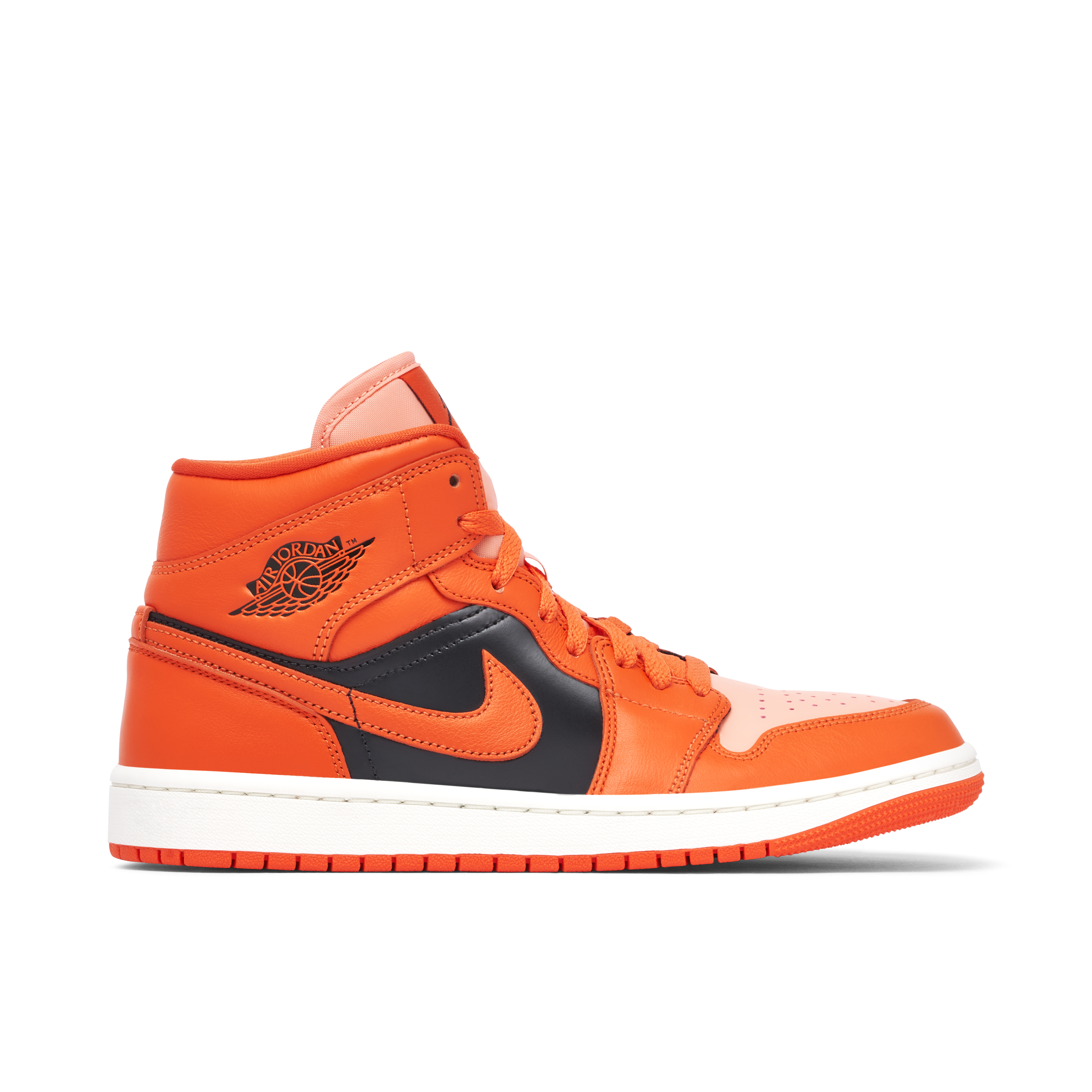 Air Jordan 1 Mid Orange Black Womens | DM3381-600 | Laced