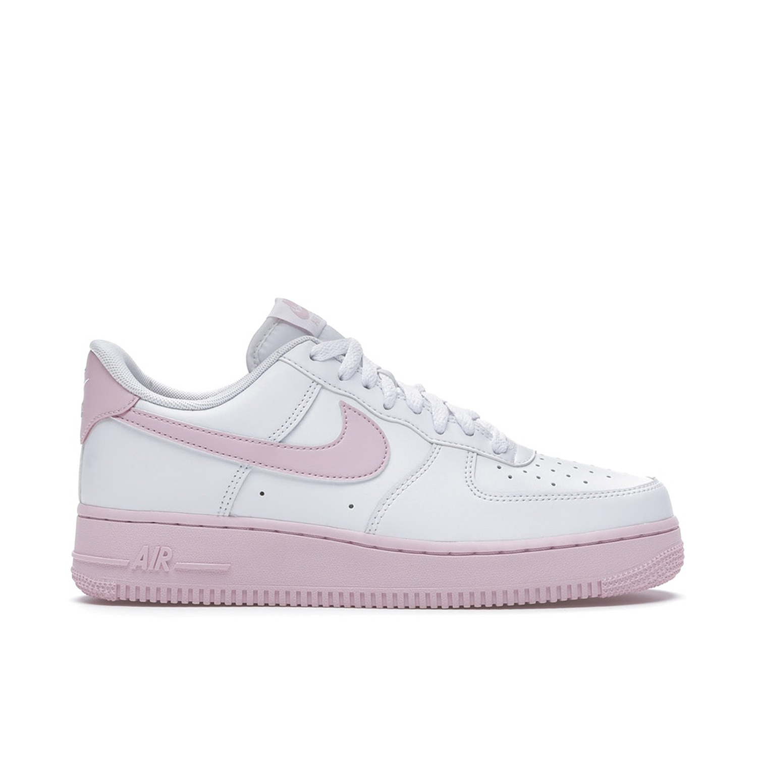 Nike air force 1 womens pink hot sale and white