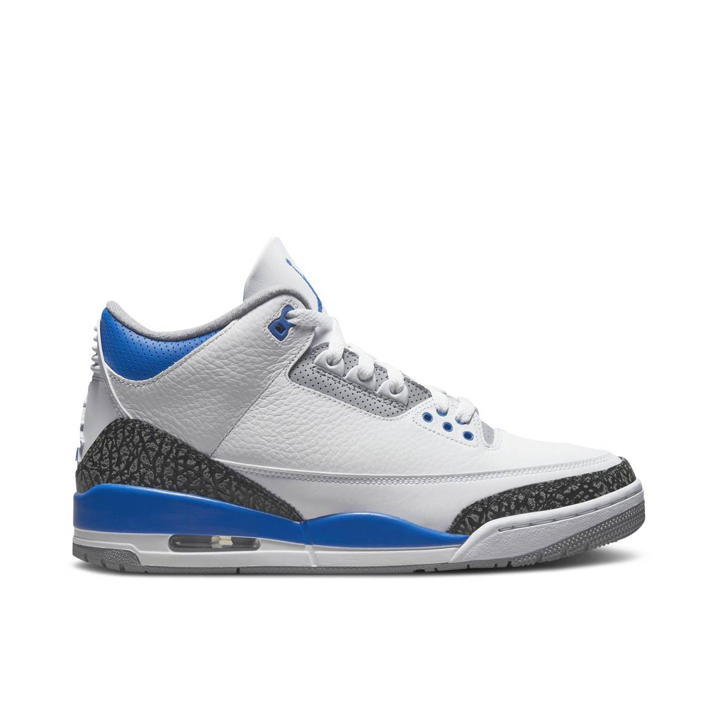 white and blue jordan retro 3