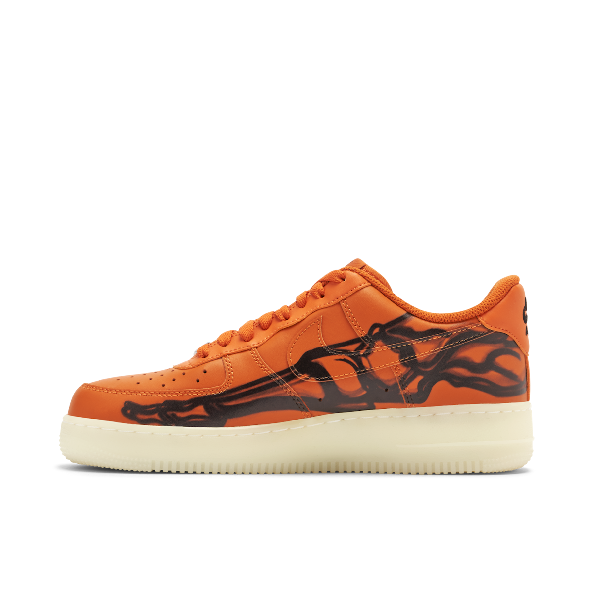 Nike Air Force 1 Skeleton Orange CU8067 800 Laced
