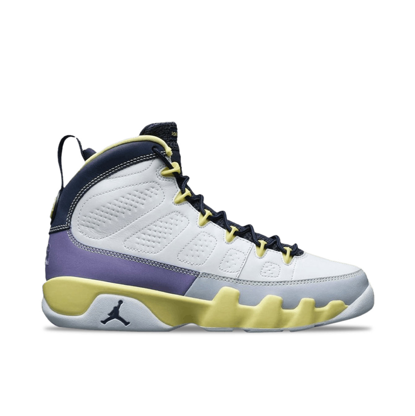 Jordan 9 shop purple yellow