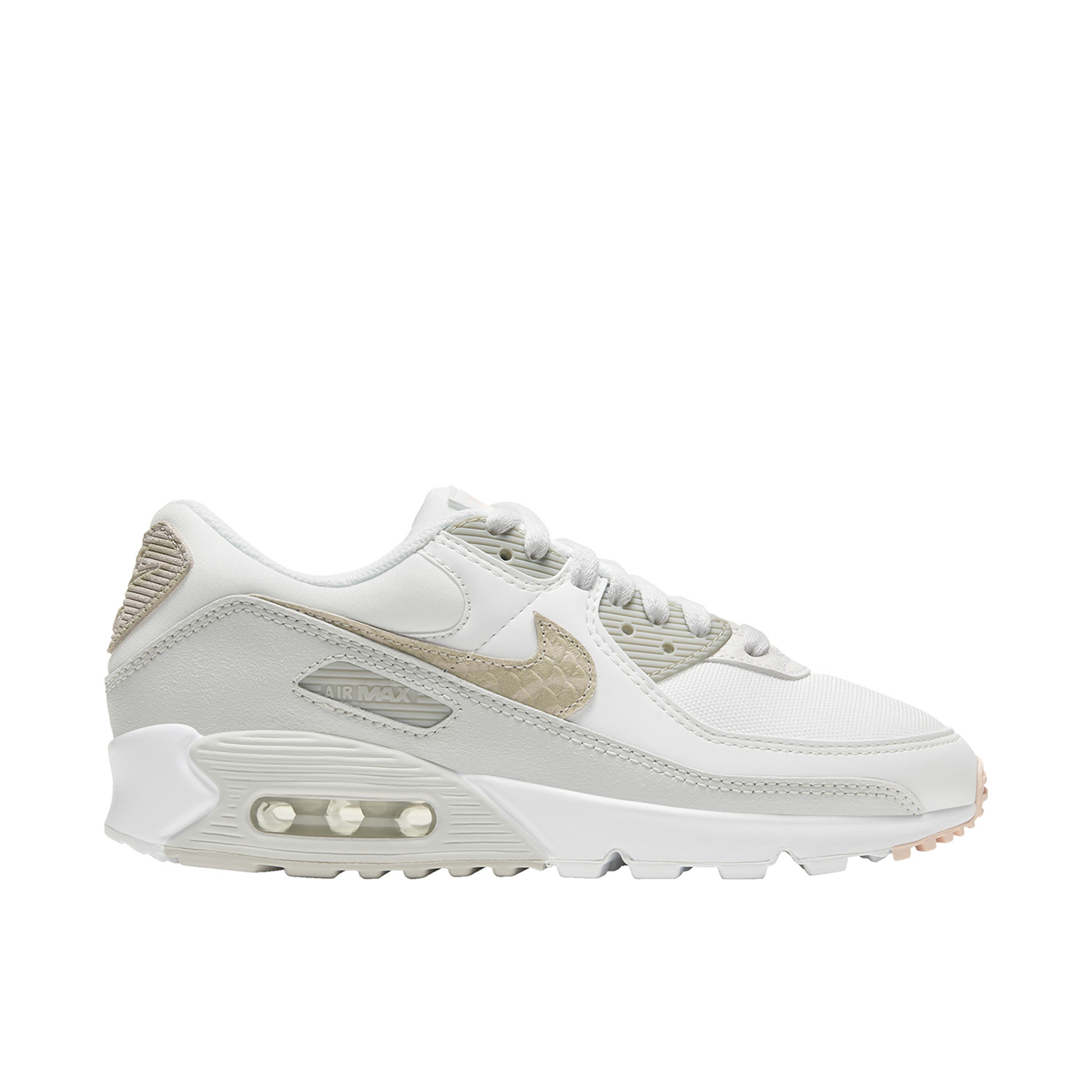 Nike Air Max 90 White Safari Womens CV8824 100 Laced