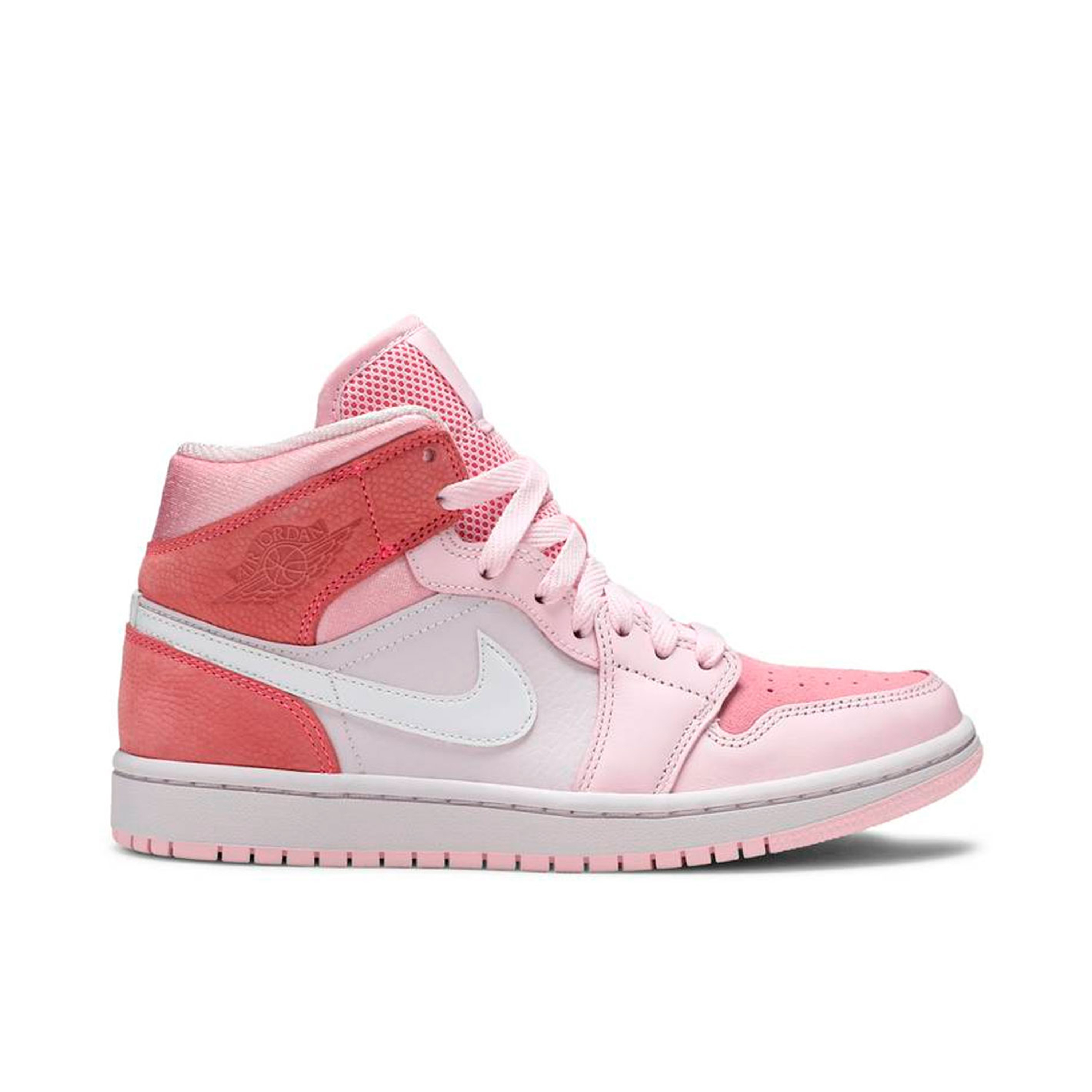 Air Jordan 1 Mid Digital Pink Cw5379 600 Laced