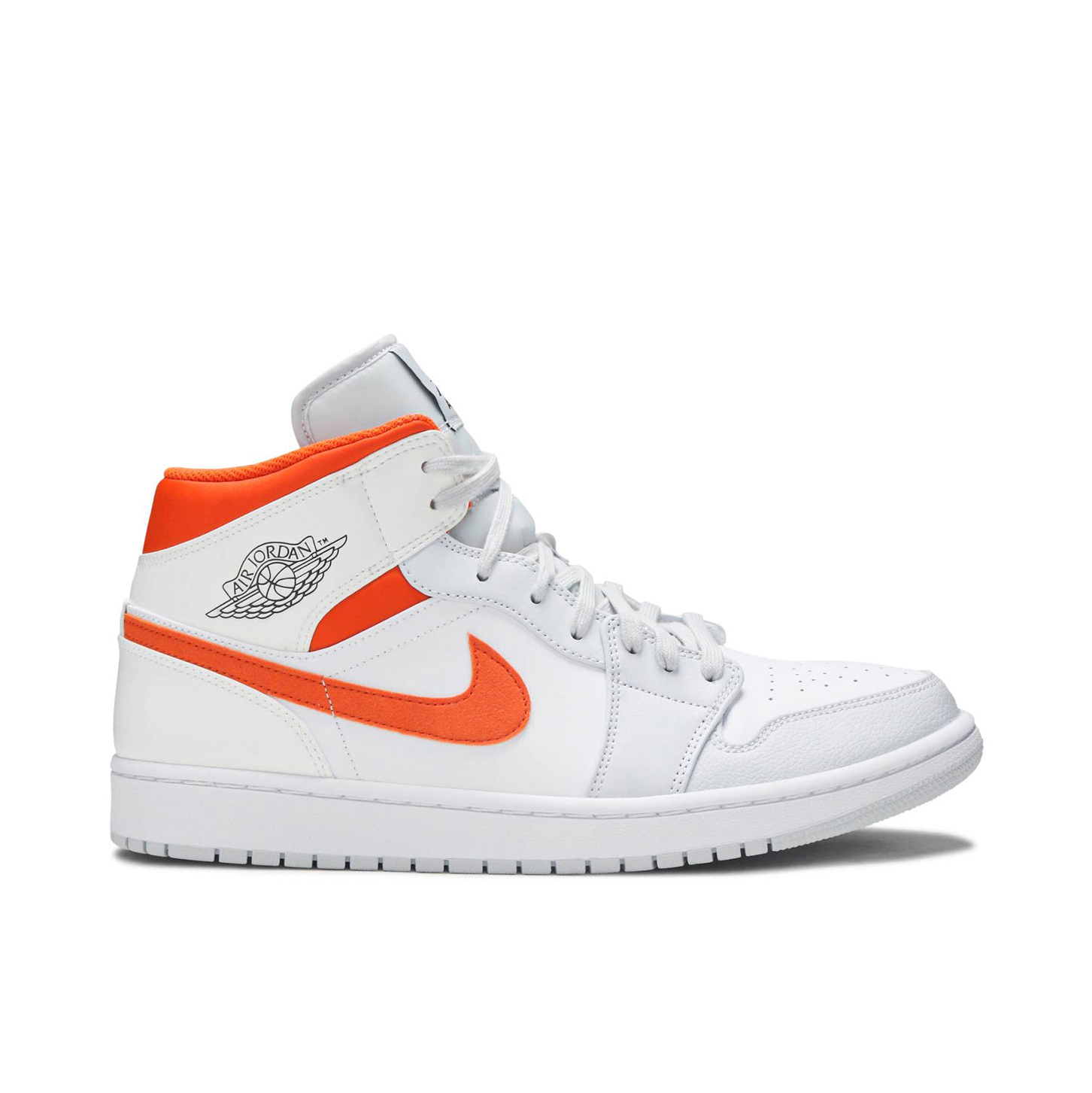 Air jordan 1 mid hotsell black white starfish orange