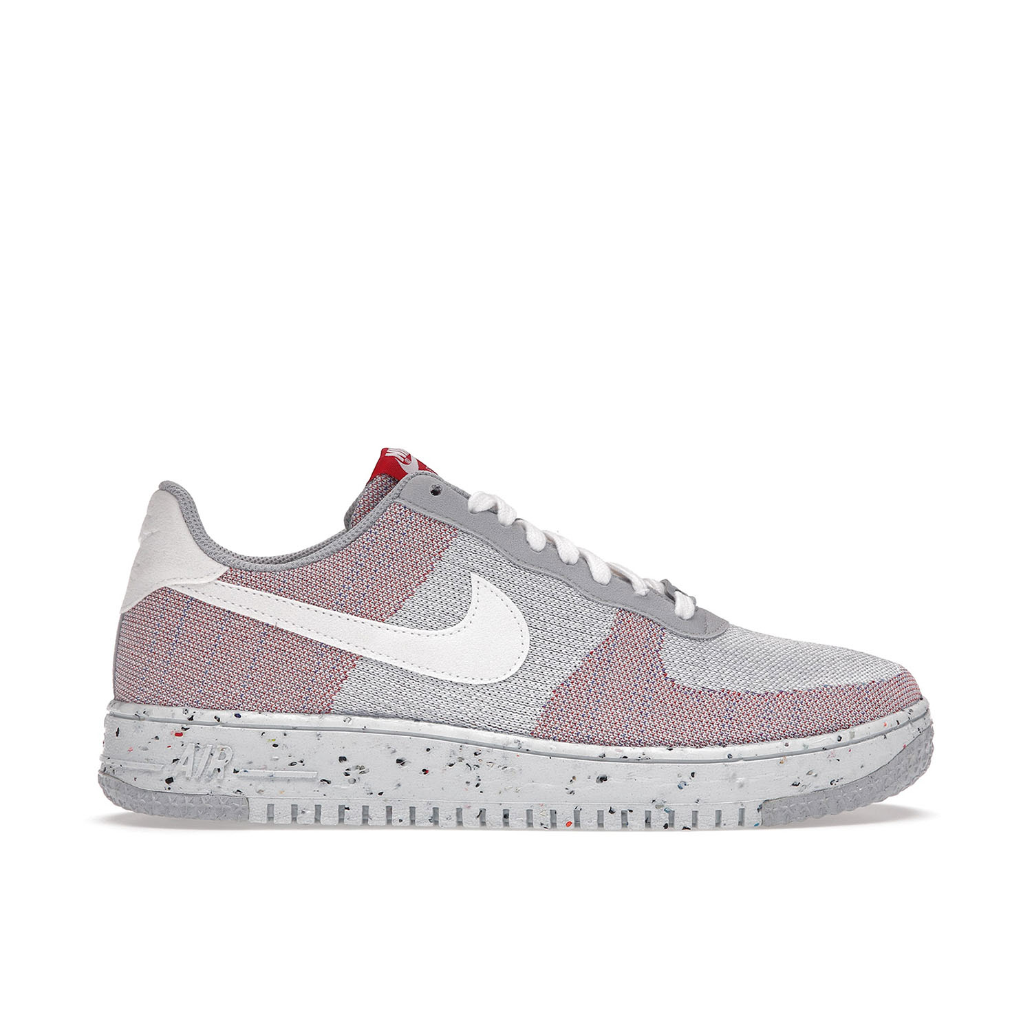 Nike Air Force 1 Low Crater Flyknit Grey Red | DC4831-002 | Laced