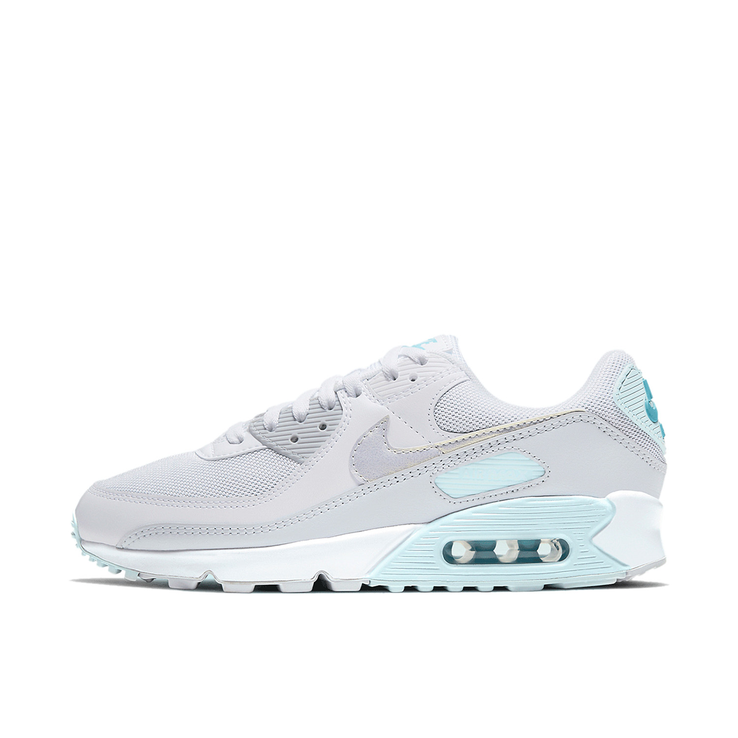 Air max 90 light blue best sale and white