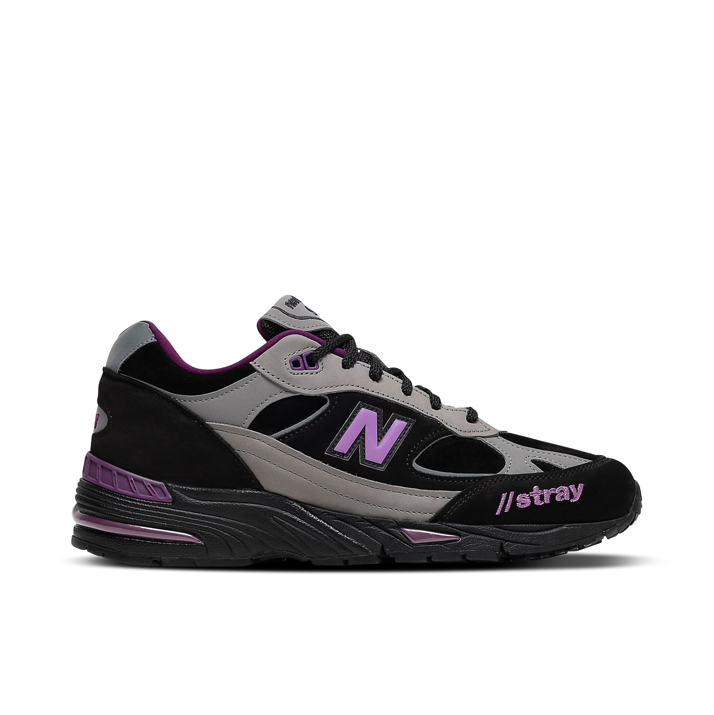 Stray Rats x New Balance 991 Black Grey Purple | M991SRP | Laced