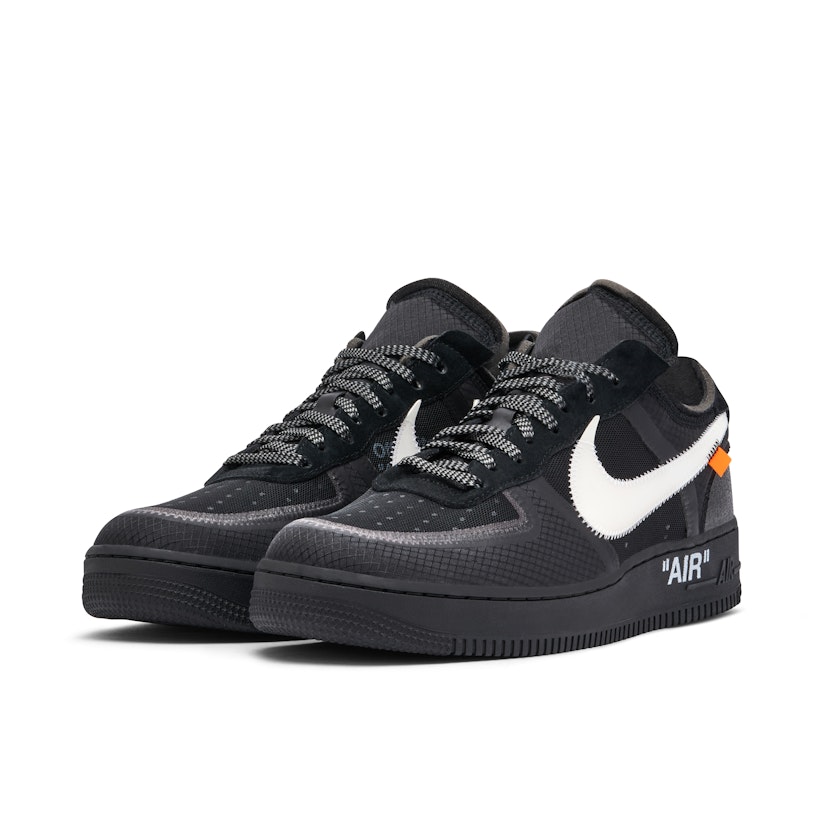 [US 9] OFFWHITE x NIKE AIR FORCE 1 AF1 Mid Virgil Abloh Sneakers Shoes Black