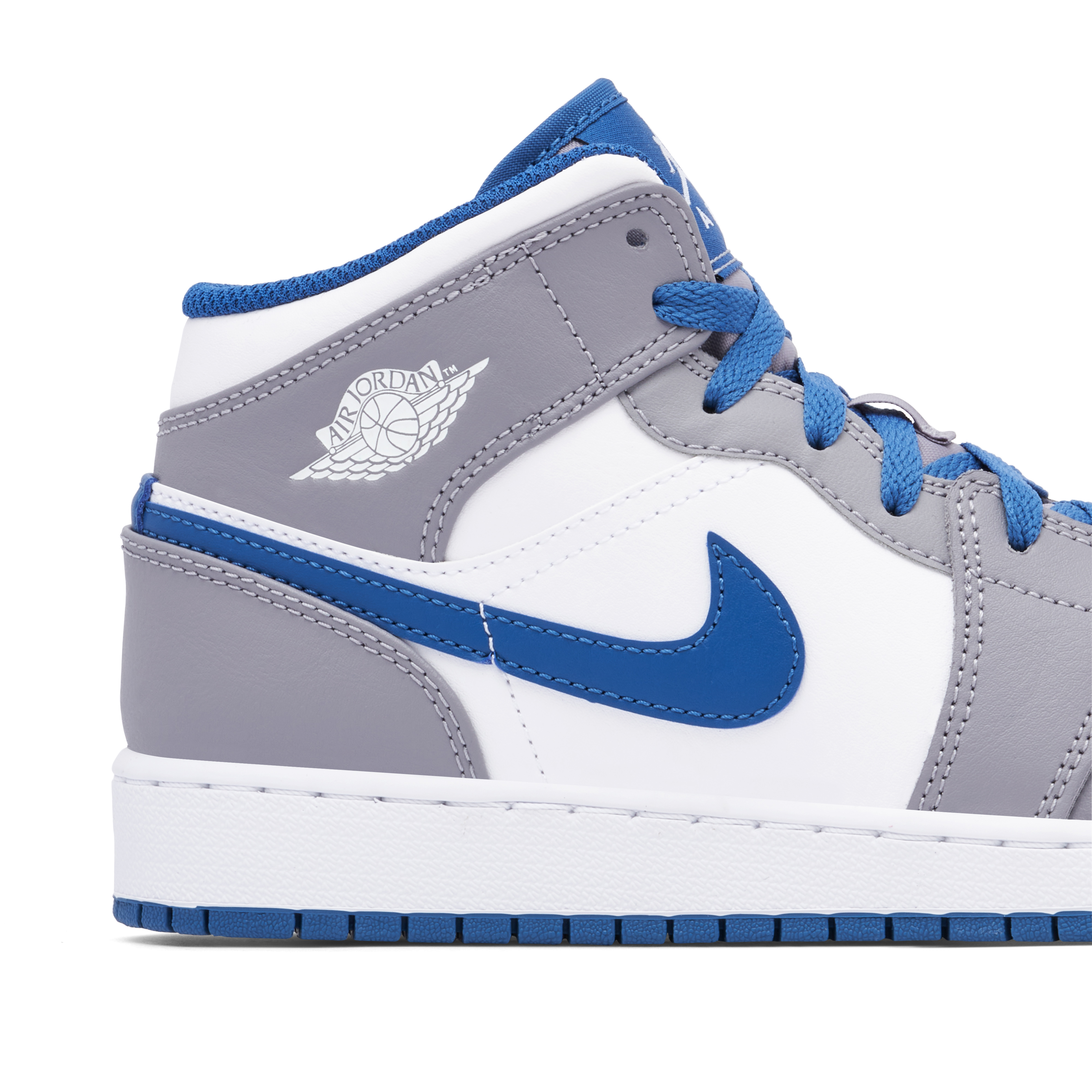 Grey white and blue on sale jordans