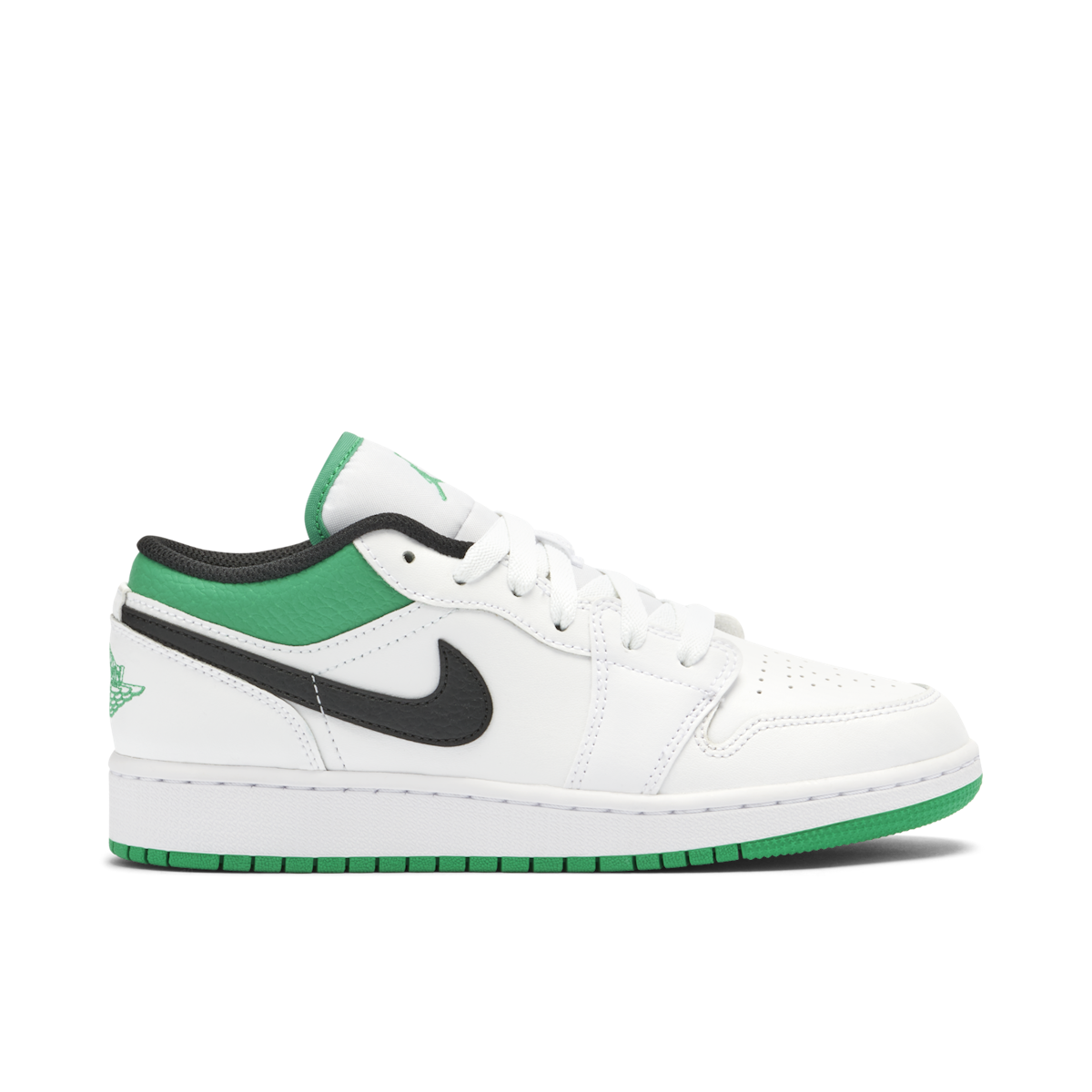 Air Jordan 1 Low White Lucky Green GS | 553560-129 | Laced