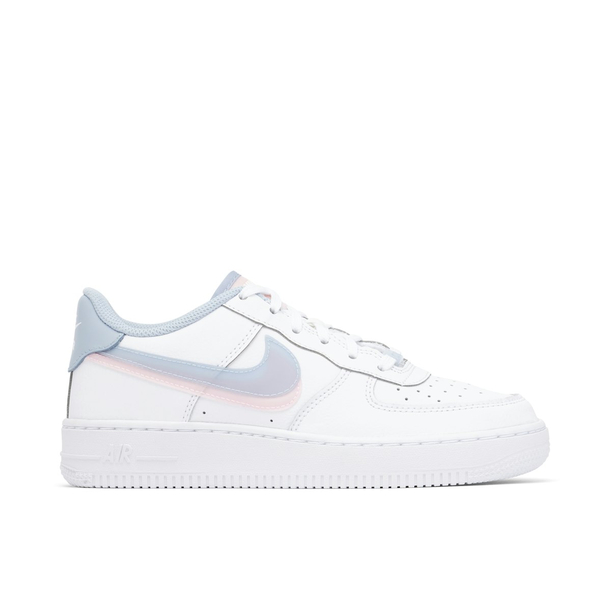 Nike Air Force 1 Low 07 LV8 Double Swoosh White Armory Blue GS