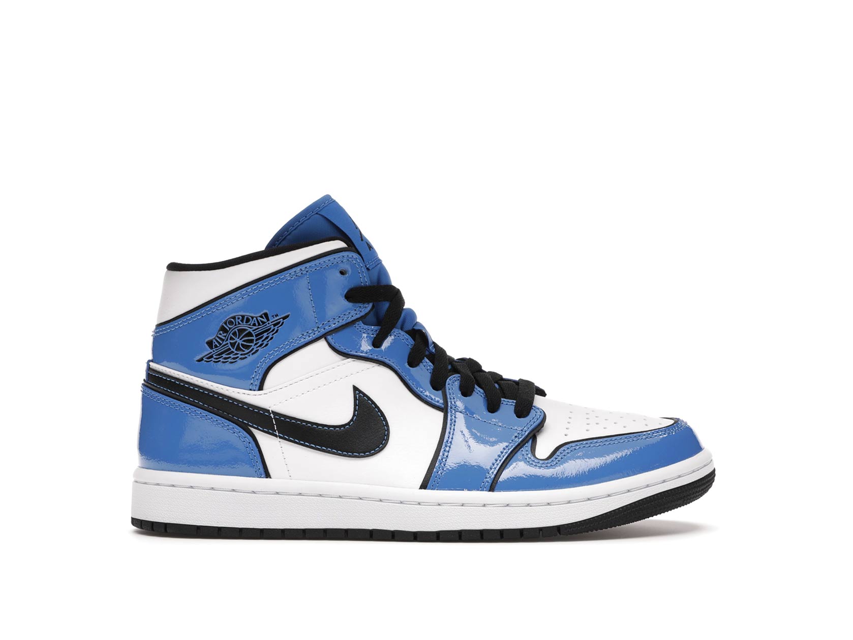 Air Jordan 1 Mid Signal Blue Dd64 402 Laced