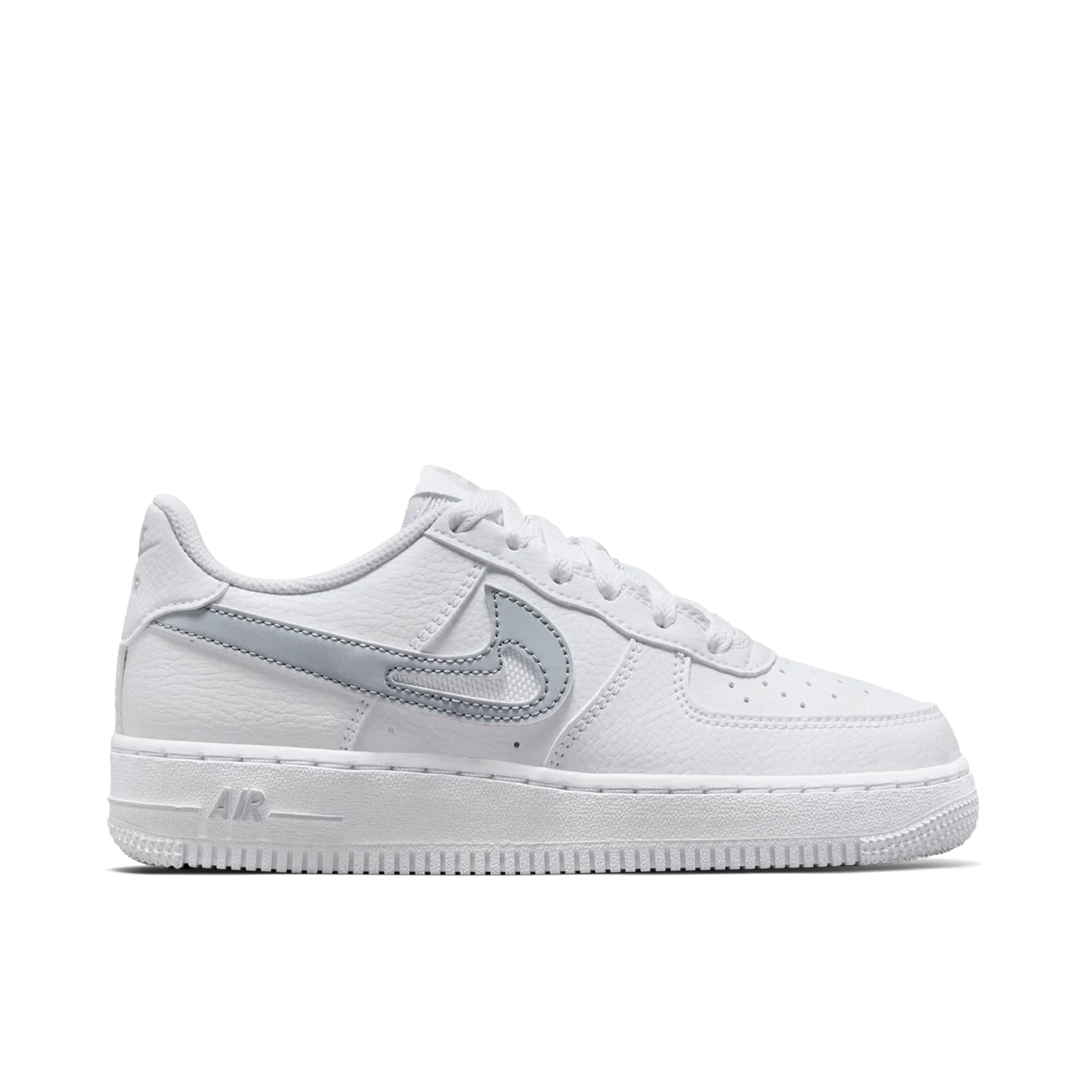 Air force 1 hot sale white grey swoosh