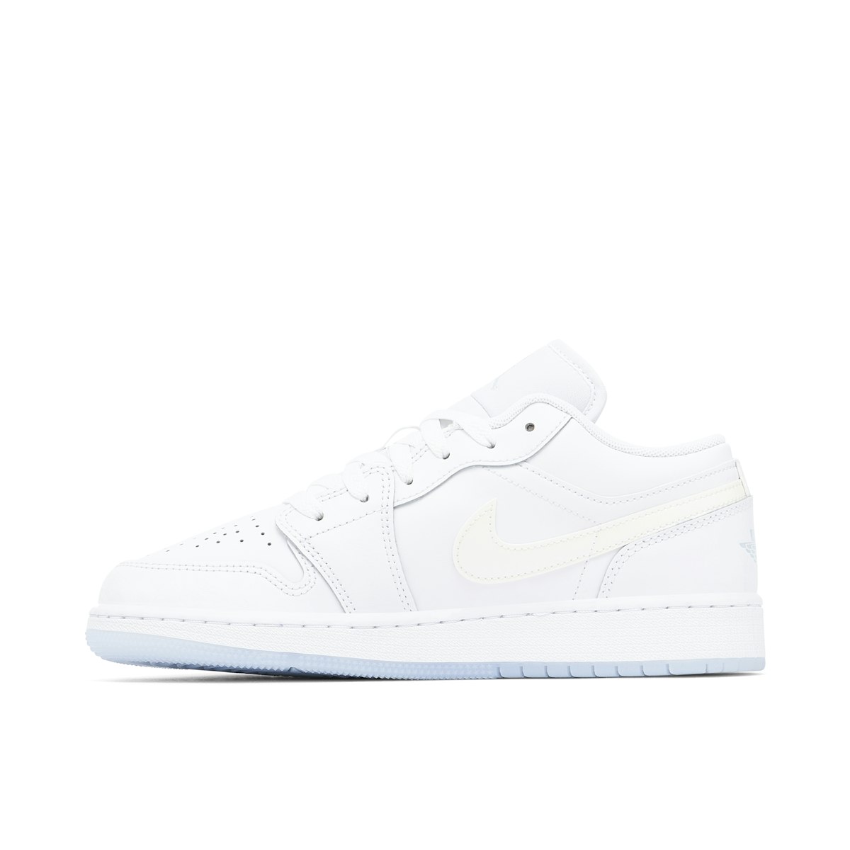 Air Jordan 1 Low White Iridescent Glitter Swoosh Gs Fq9112 100 Laced 8916