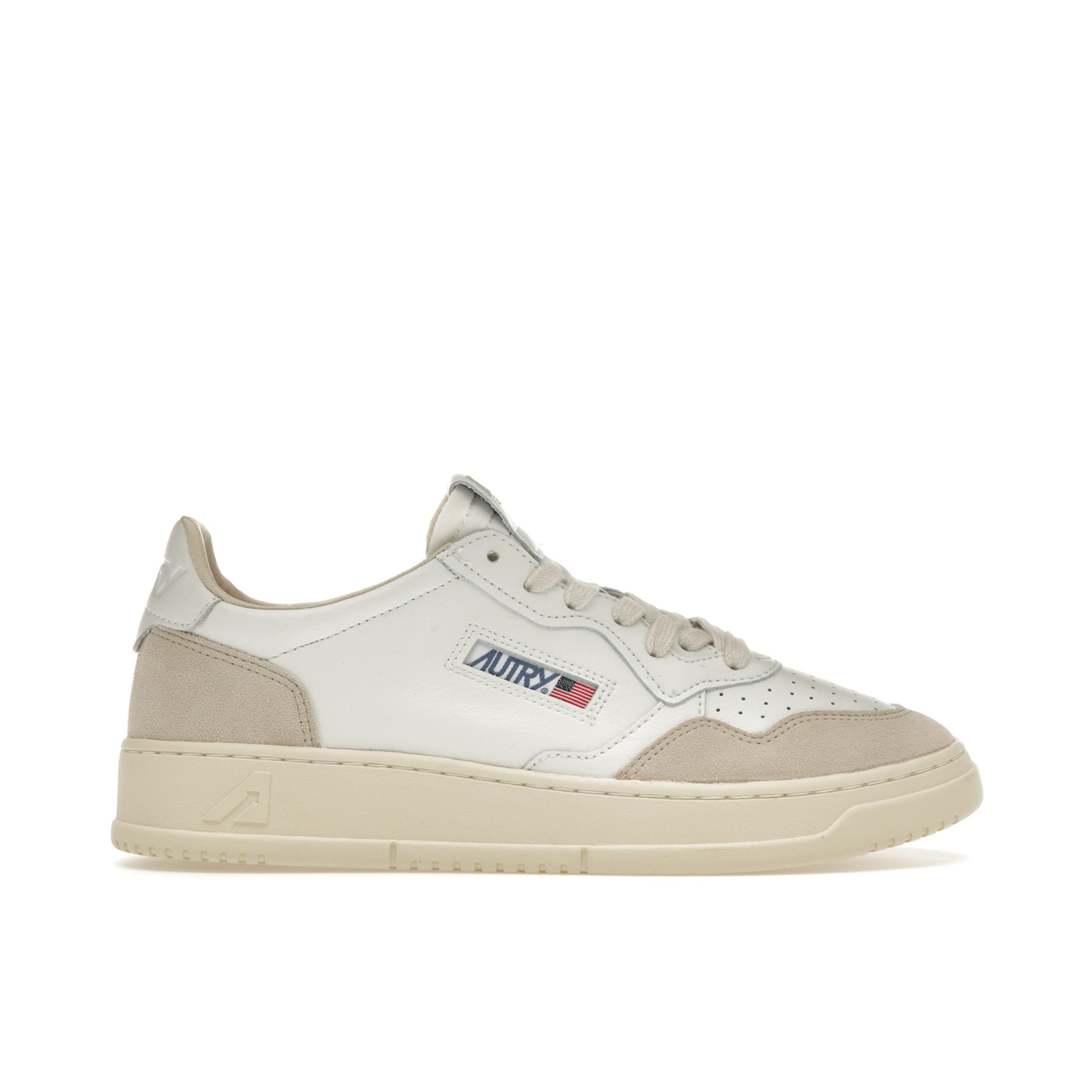 Autry Medalist Leather Low White Beige Suede | AULMLS33 | Laced