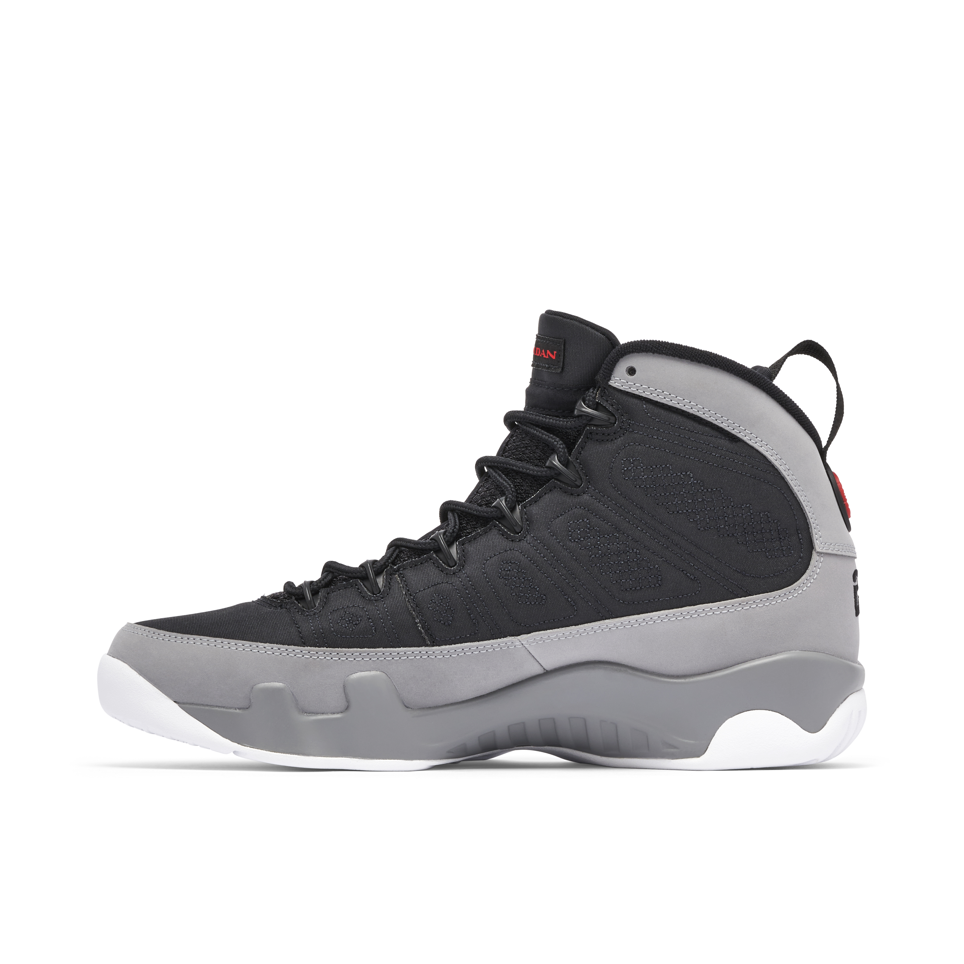 Jordan 9 hot sale grey and white