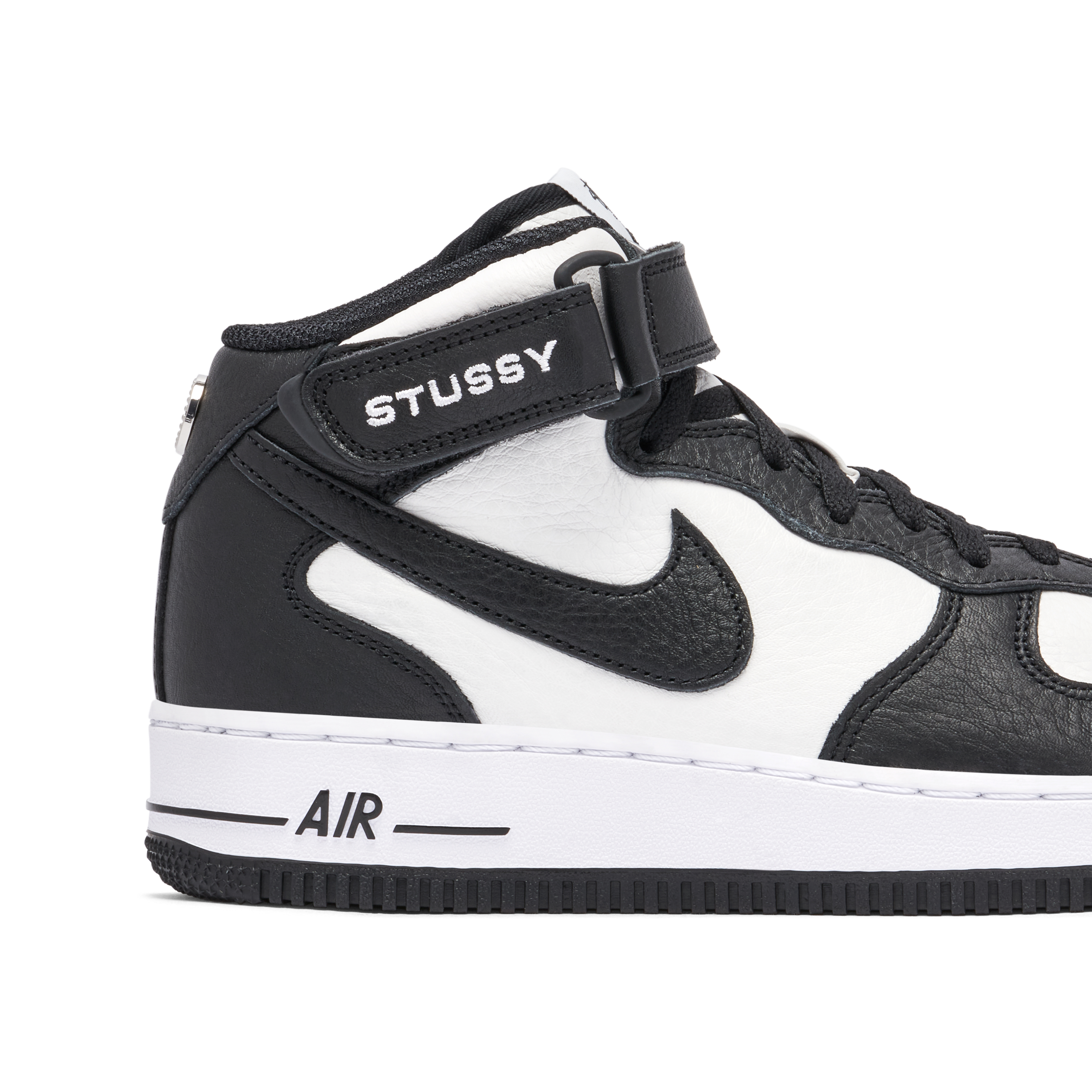 Stussy x Nike Air Force 1 Mid Black White | DJ7840-002 | Laced