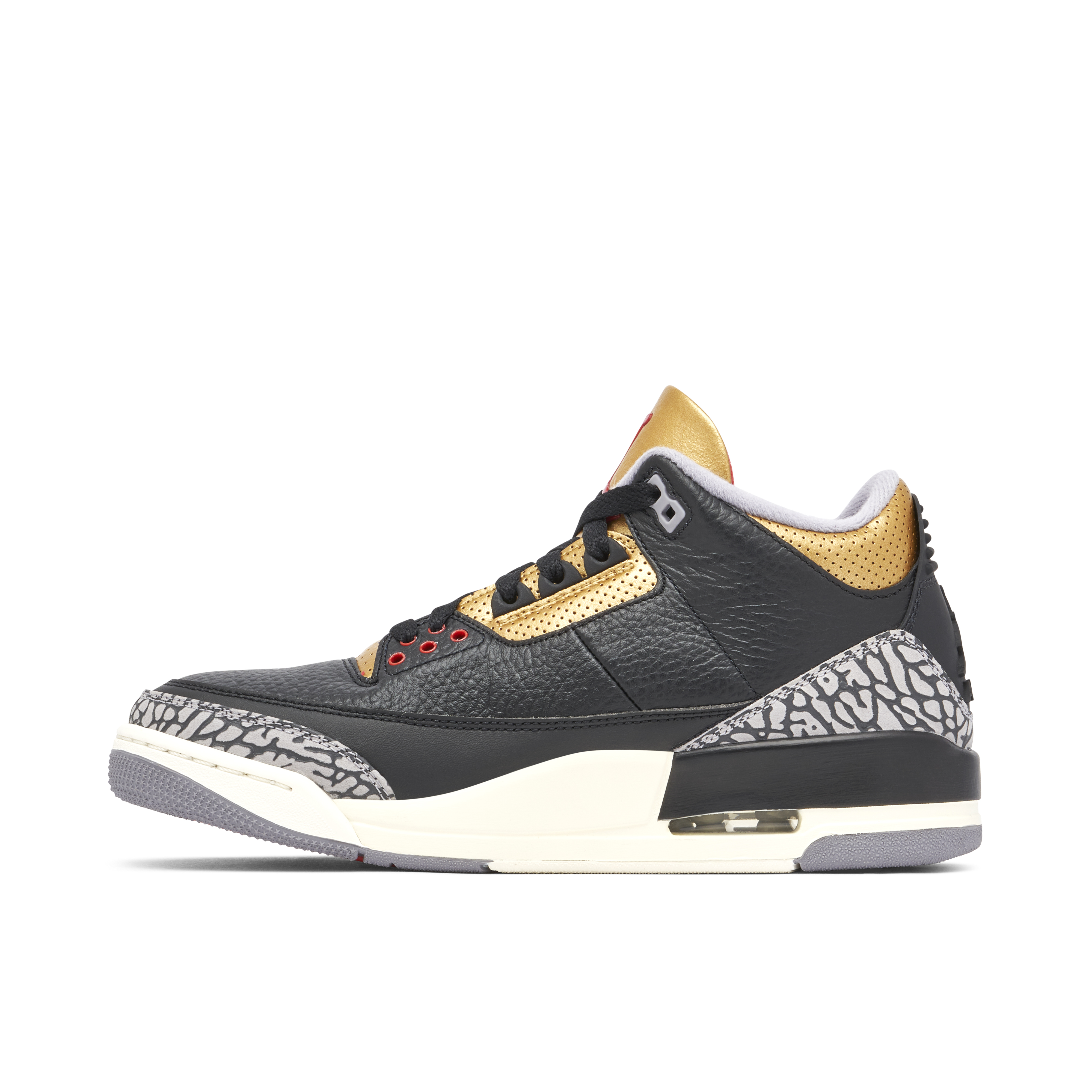 Jordan 3 hot sale black gold