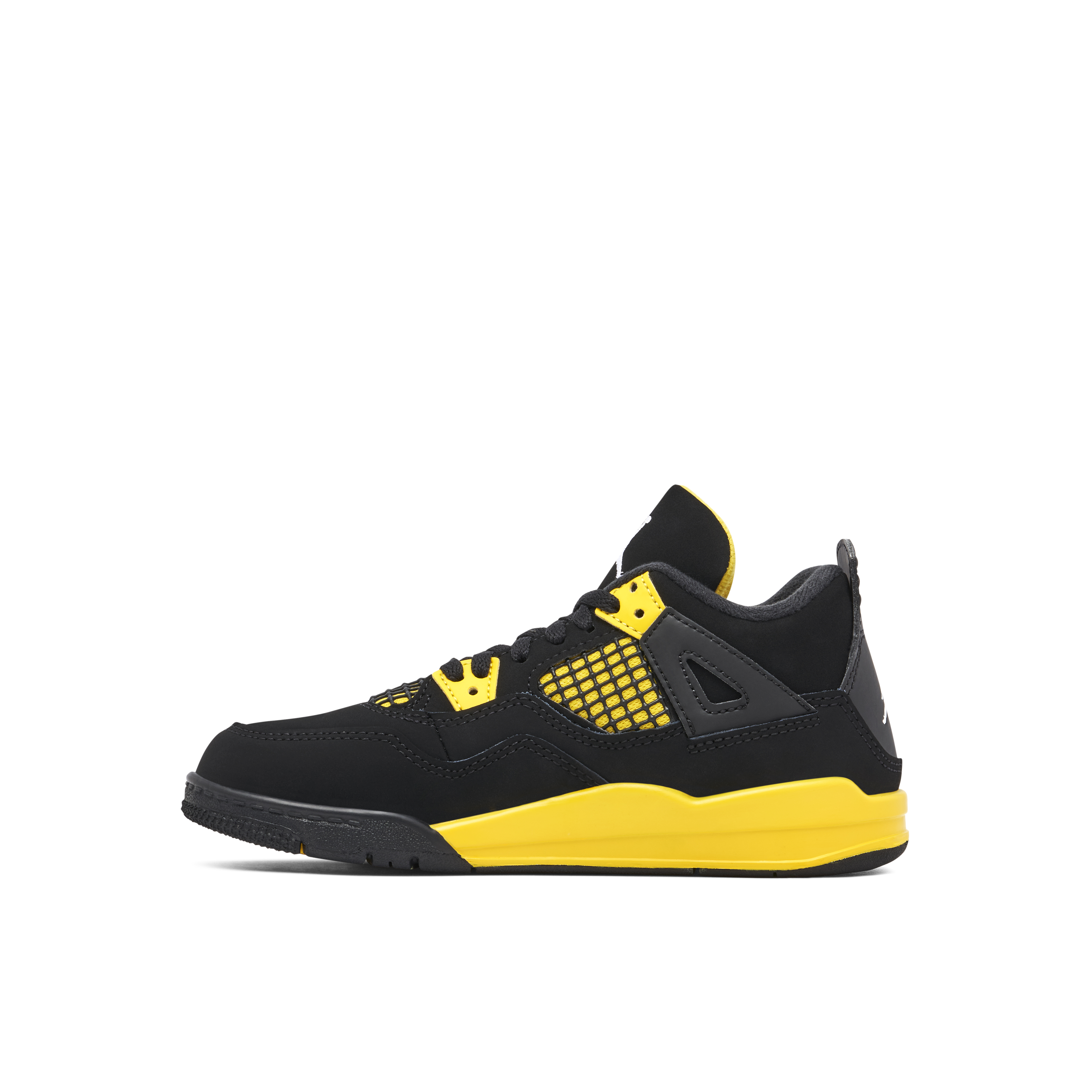 New black hot sale yellow jordans