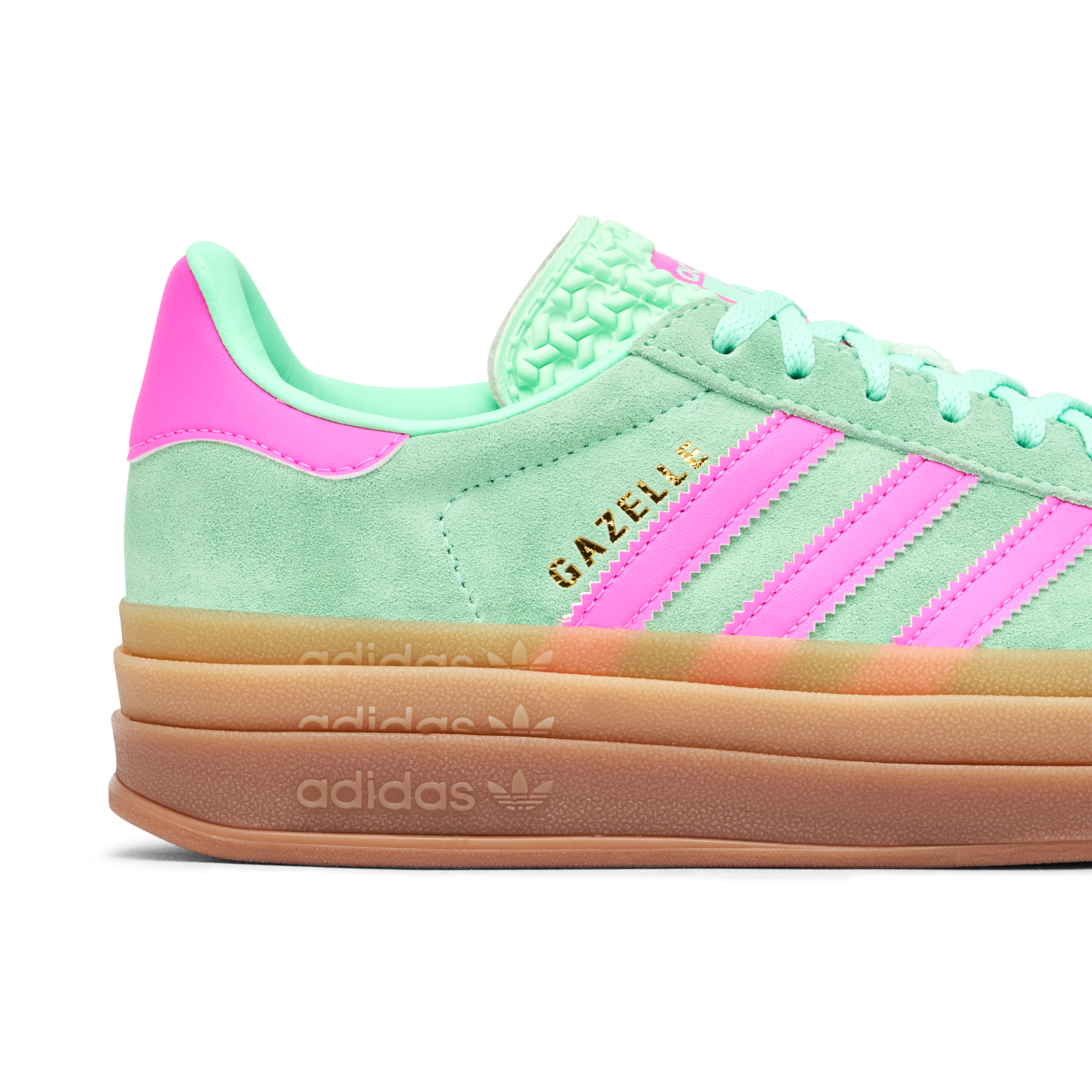 green and pink adidas gazelle