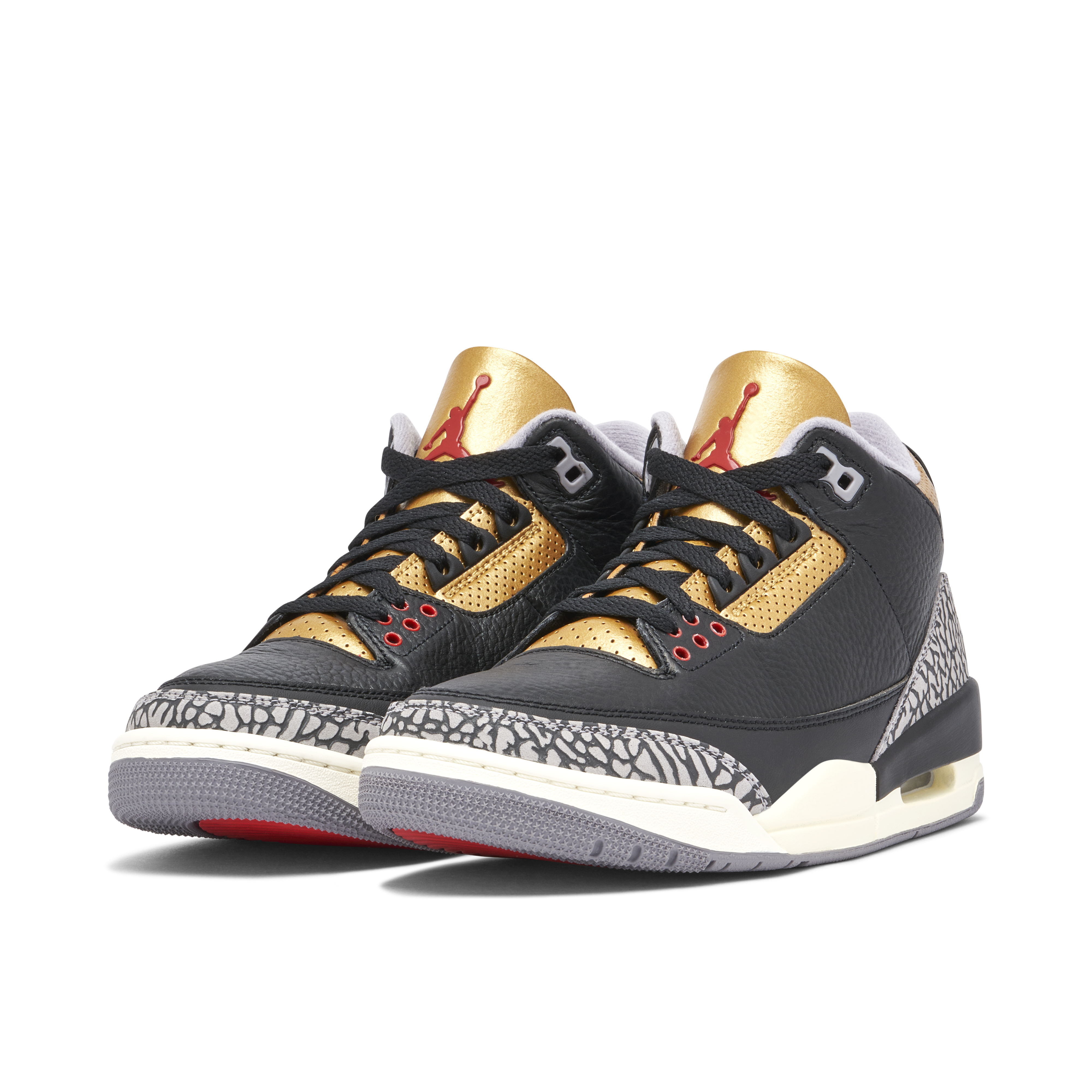 Black and shop gold jordan 3